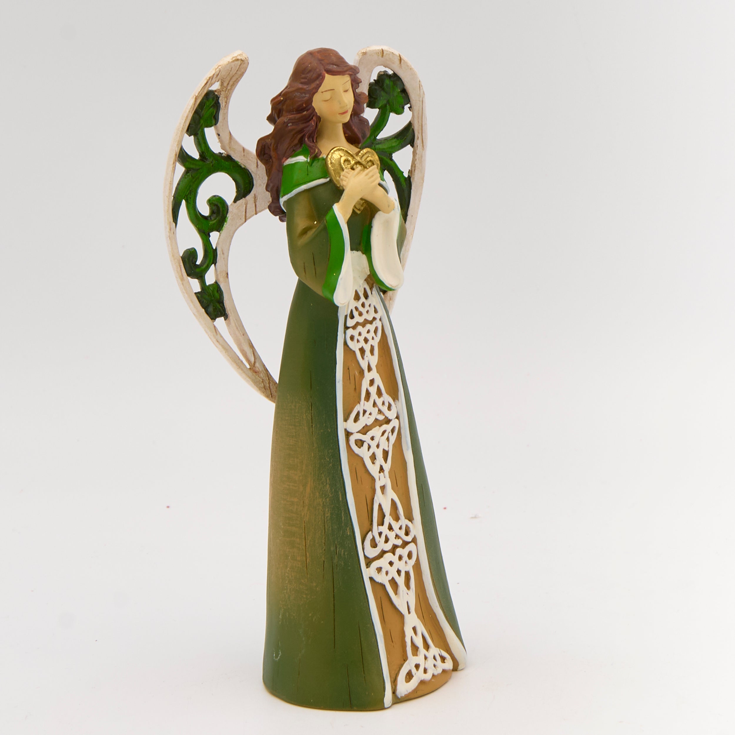 Irish Angel Figure with Celtic Knot Heart