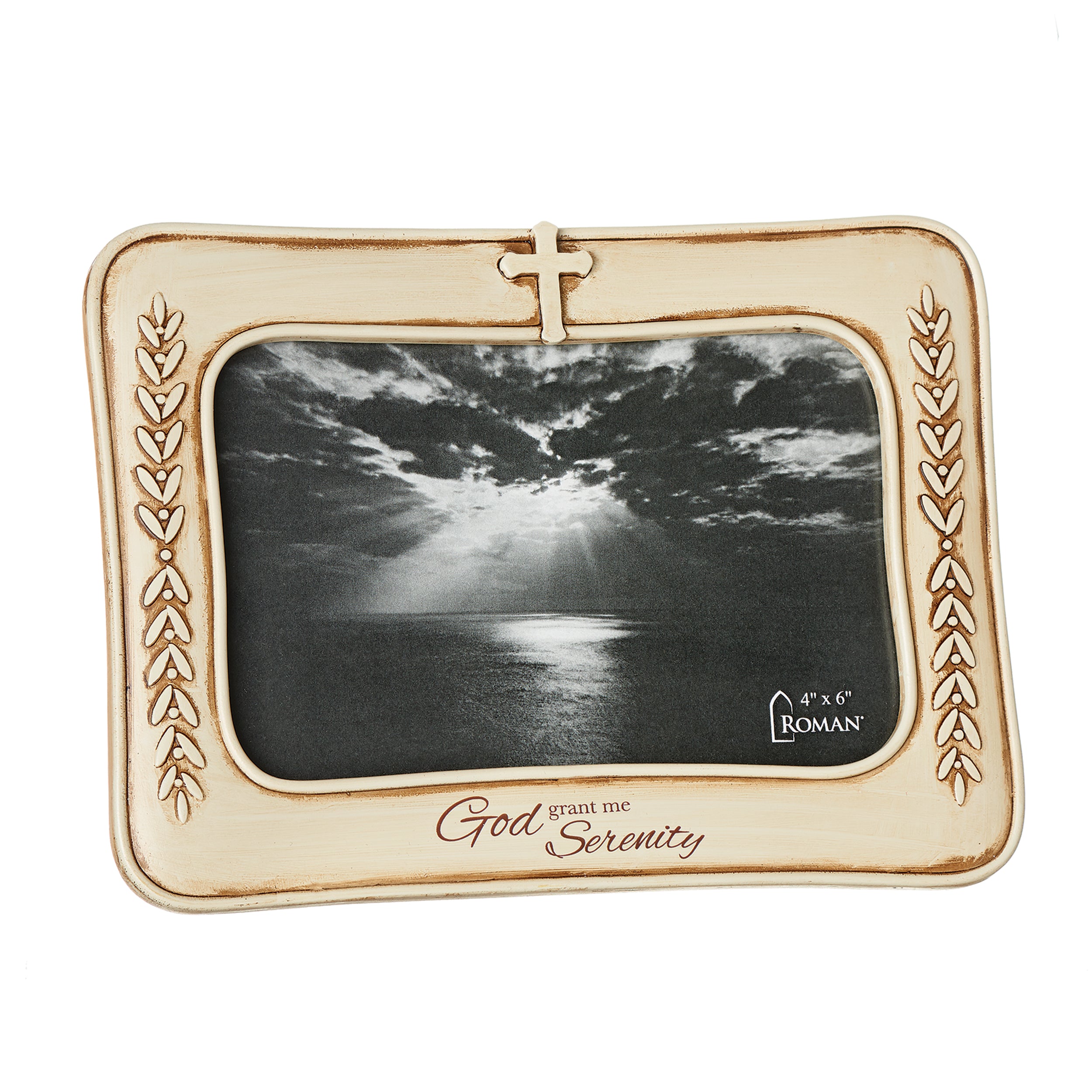 Serenity Prayer Photo Frame with Cross & Heart Accents