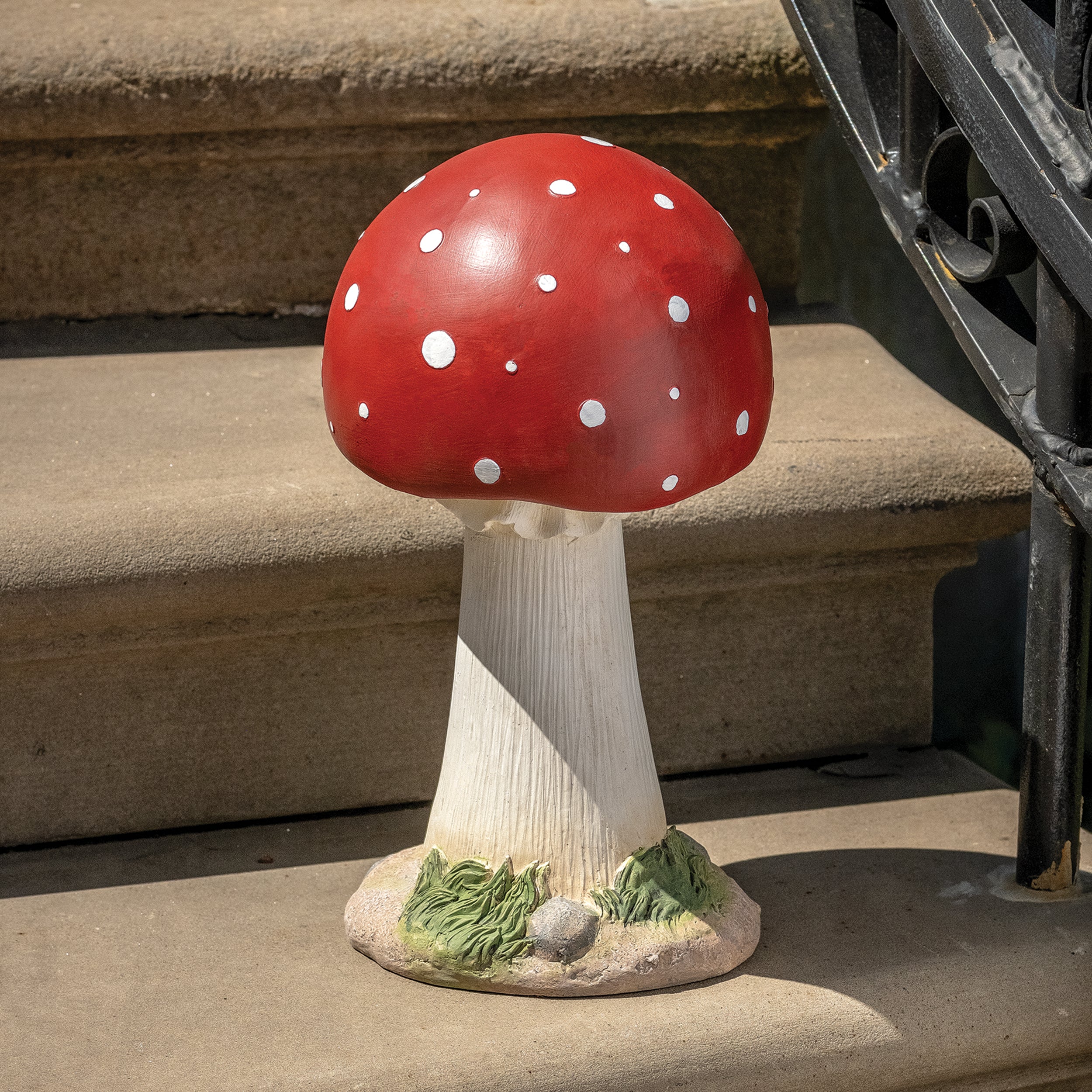 Red Toadstool Garden Statue