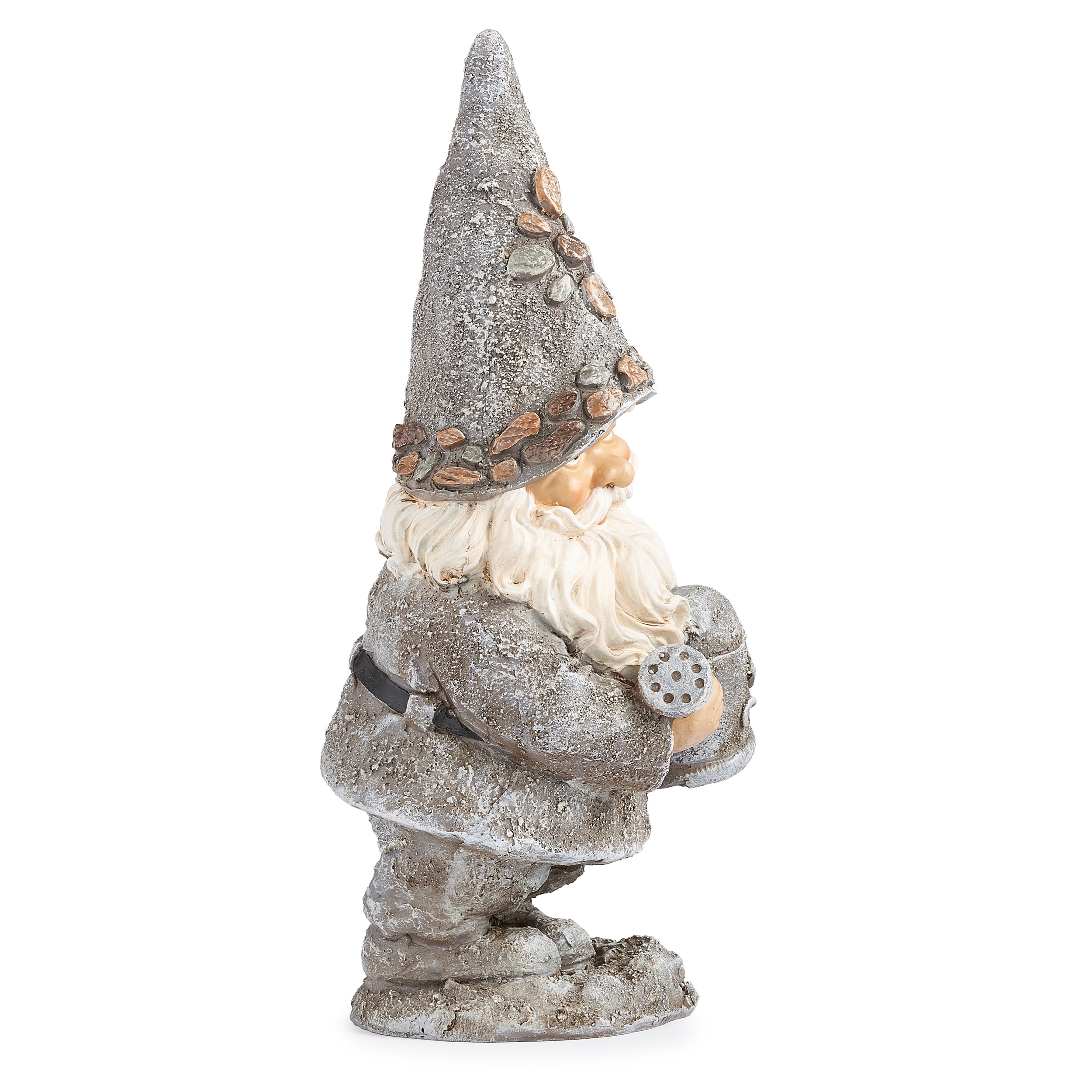 Stone-Look Gnome with Watering Can Garden Statue