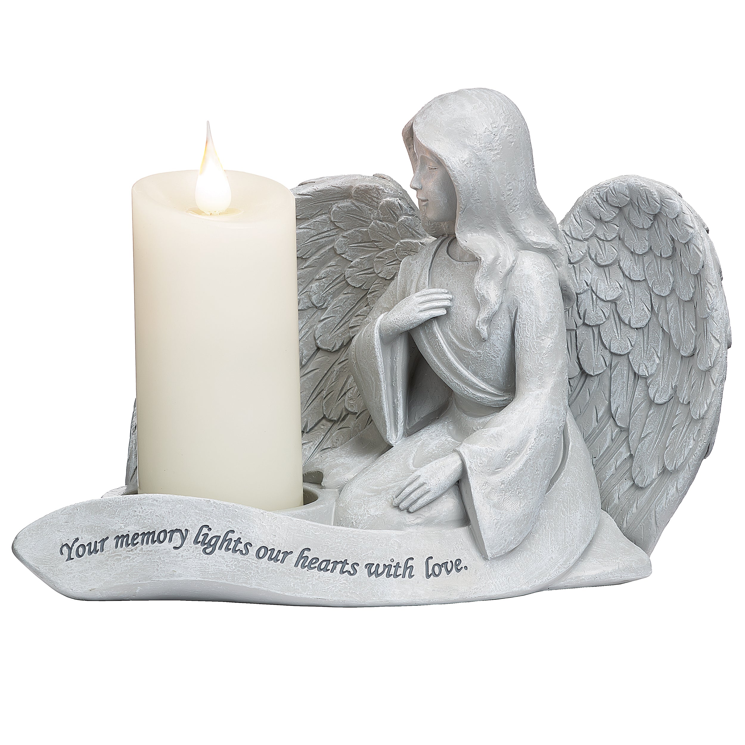 Your Memory Lights Our Hearts Angel Candle Holder