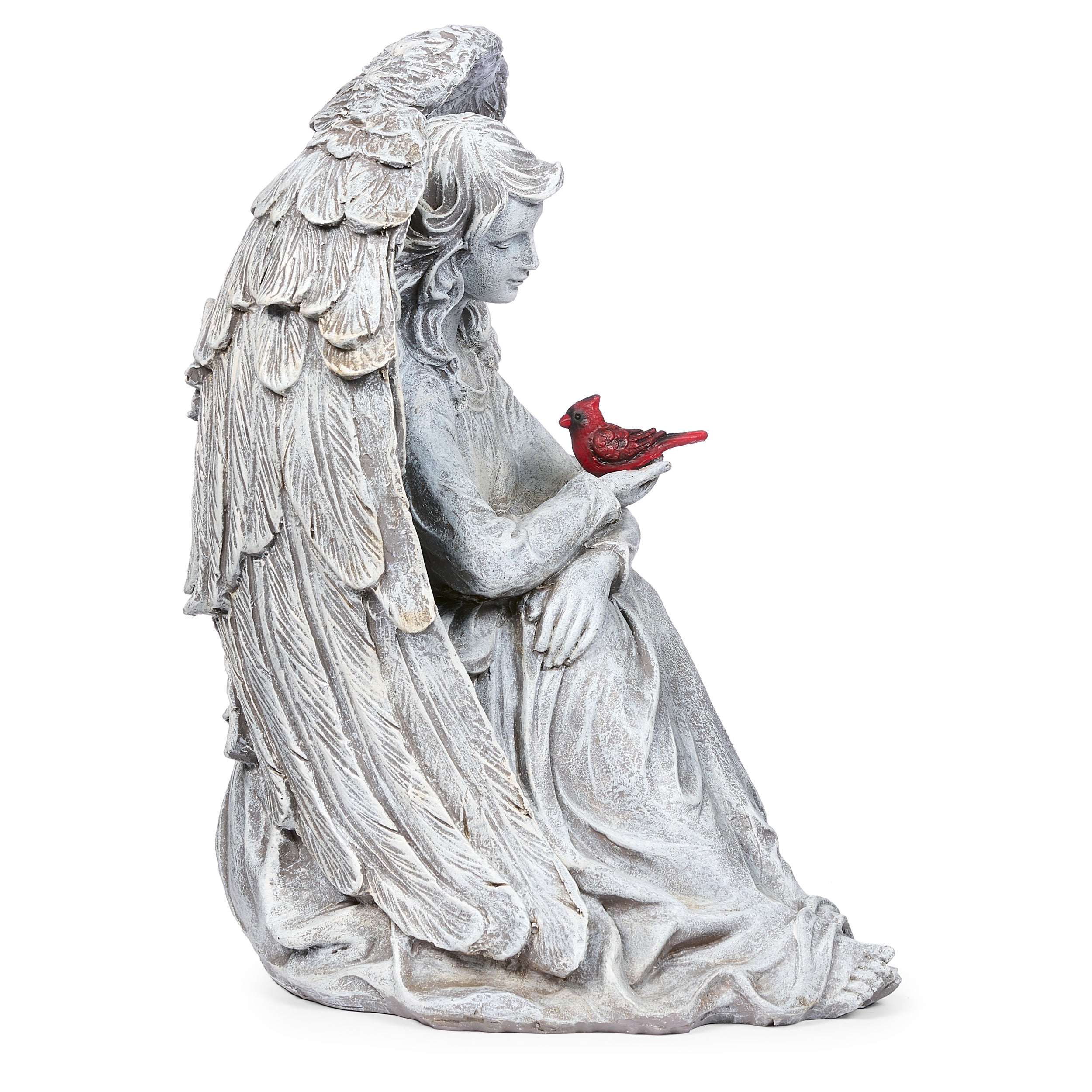 Angel with Cardinal Memorial Garden Statue