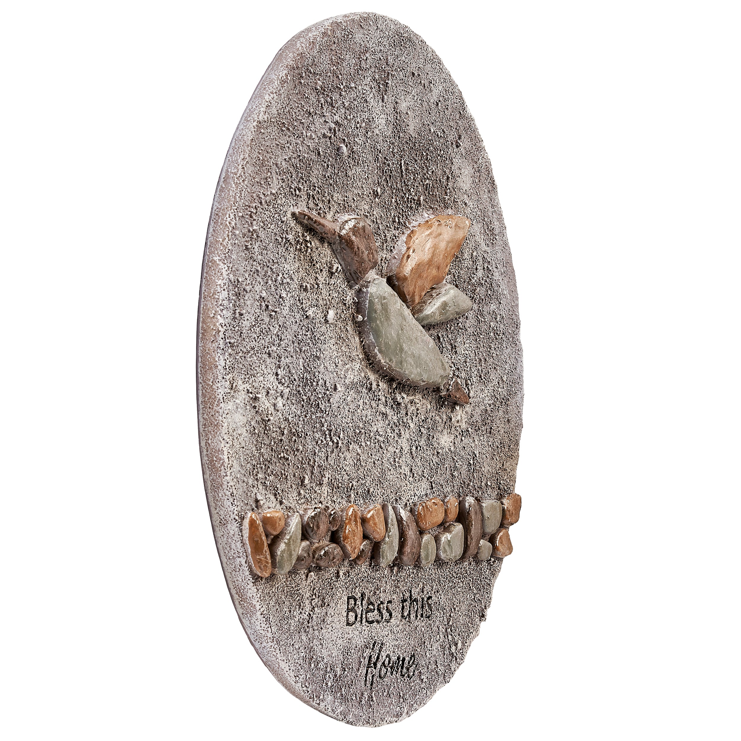 Bless This Home Pebble Hummingbird Stepping Stone