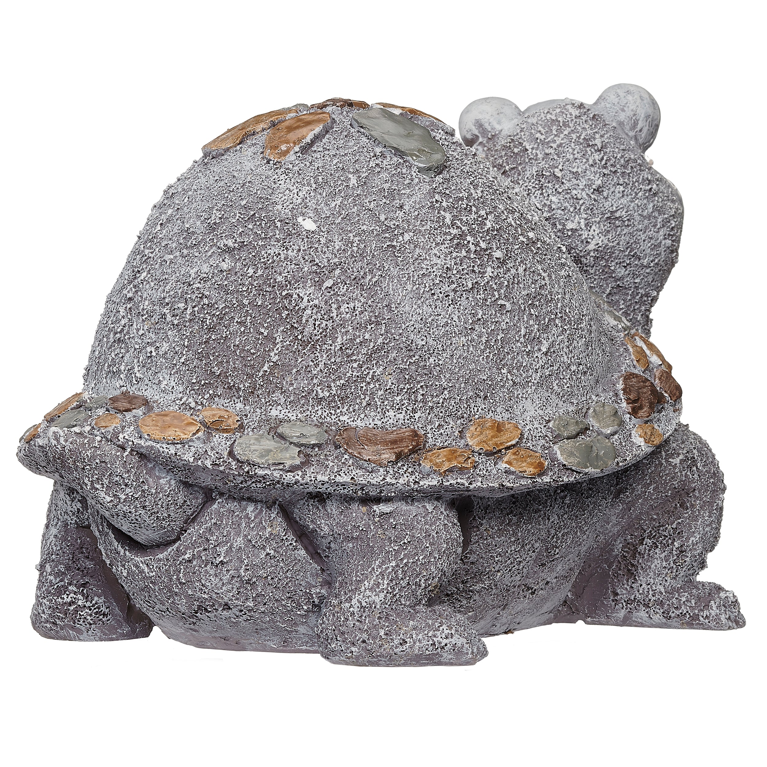 Pebble Flower Turtle Garden Statue