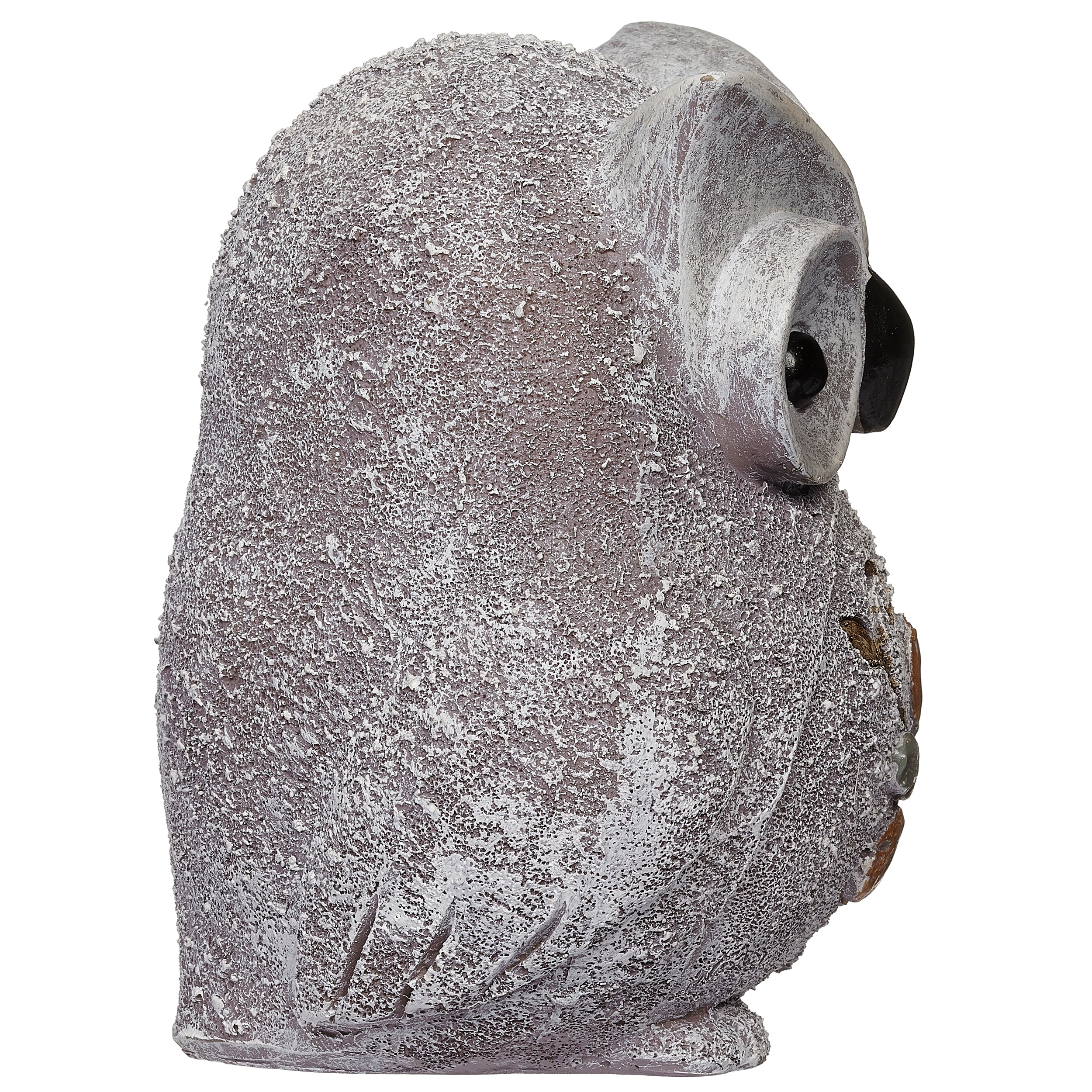 Pebble Flower Owl Garden Statue