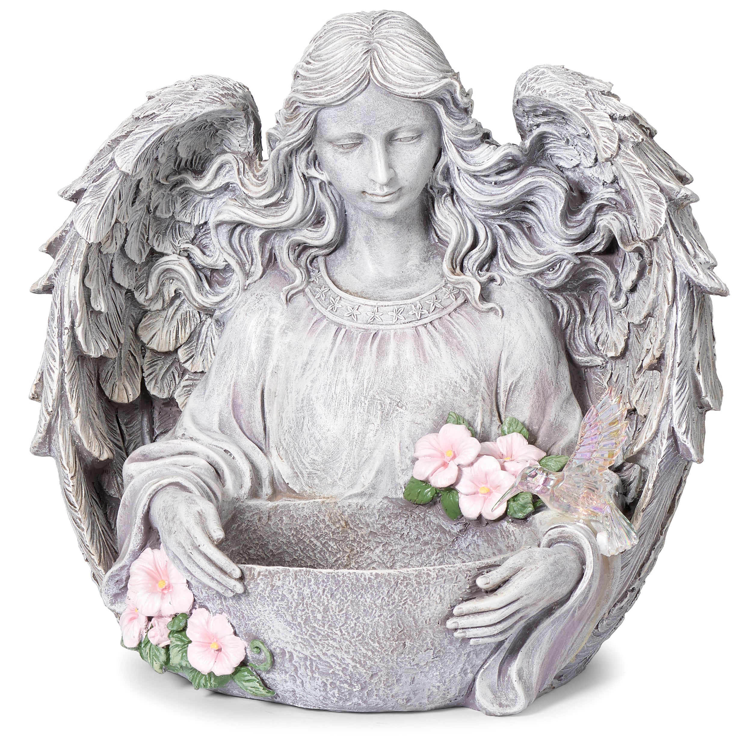 Angel with Hummingbird Planter