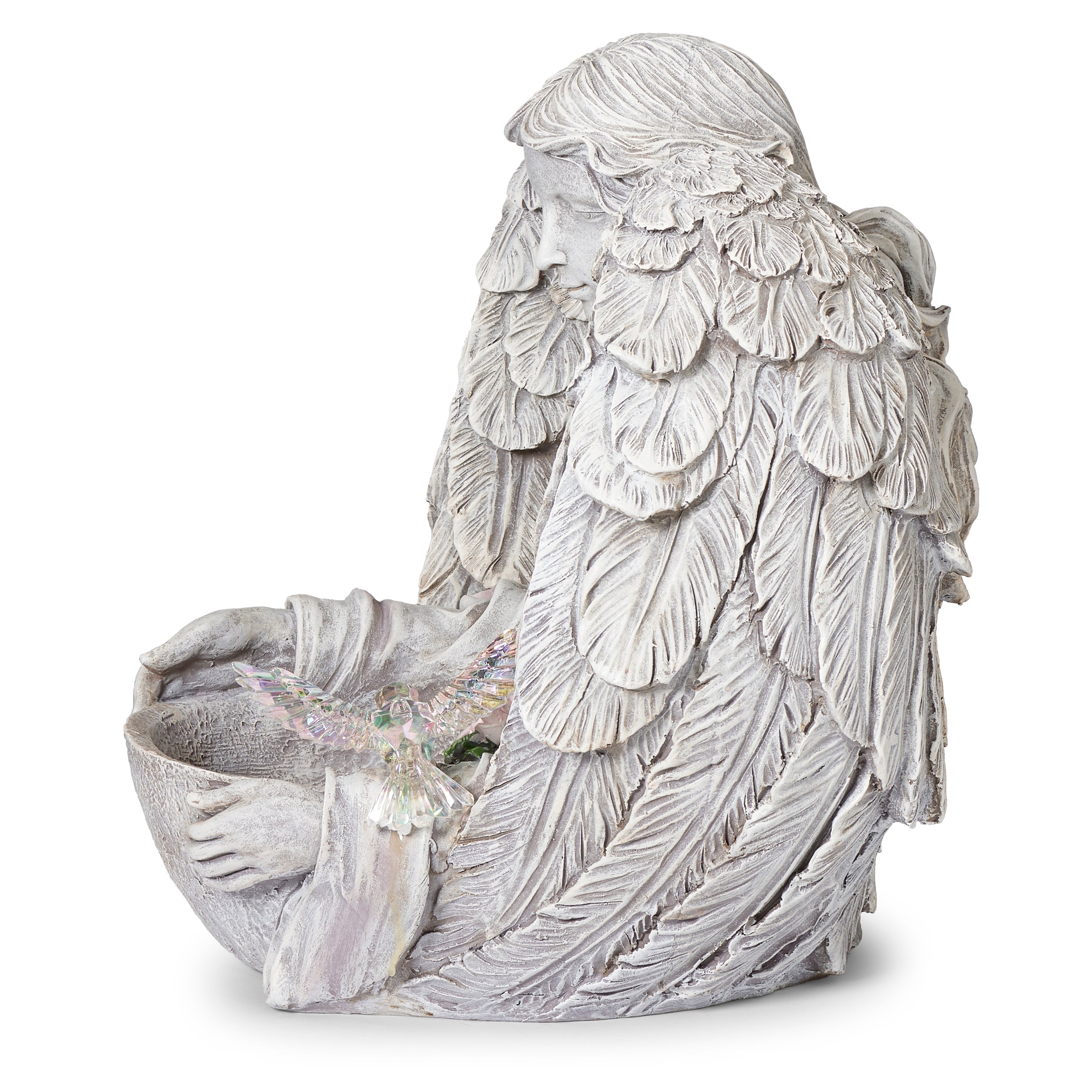 Angel with Hummingbird Planter
