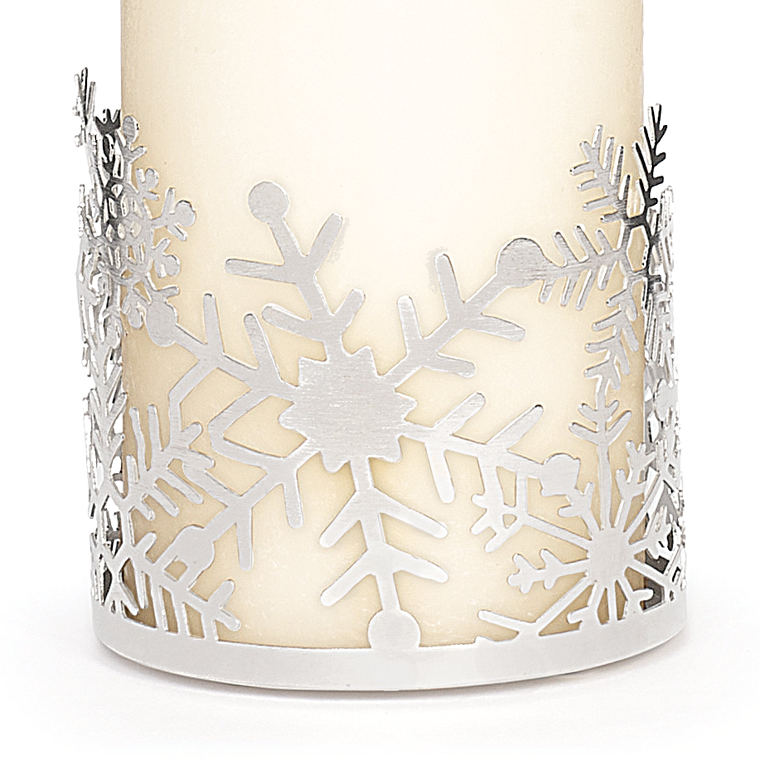 Silver Snowflake Candle Wrap