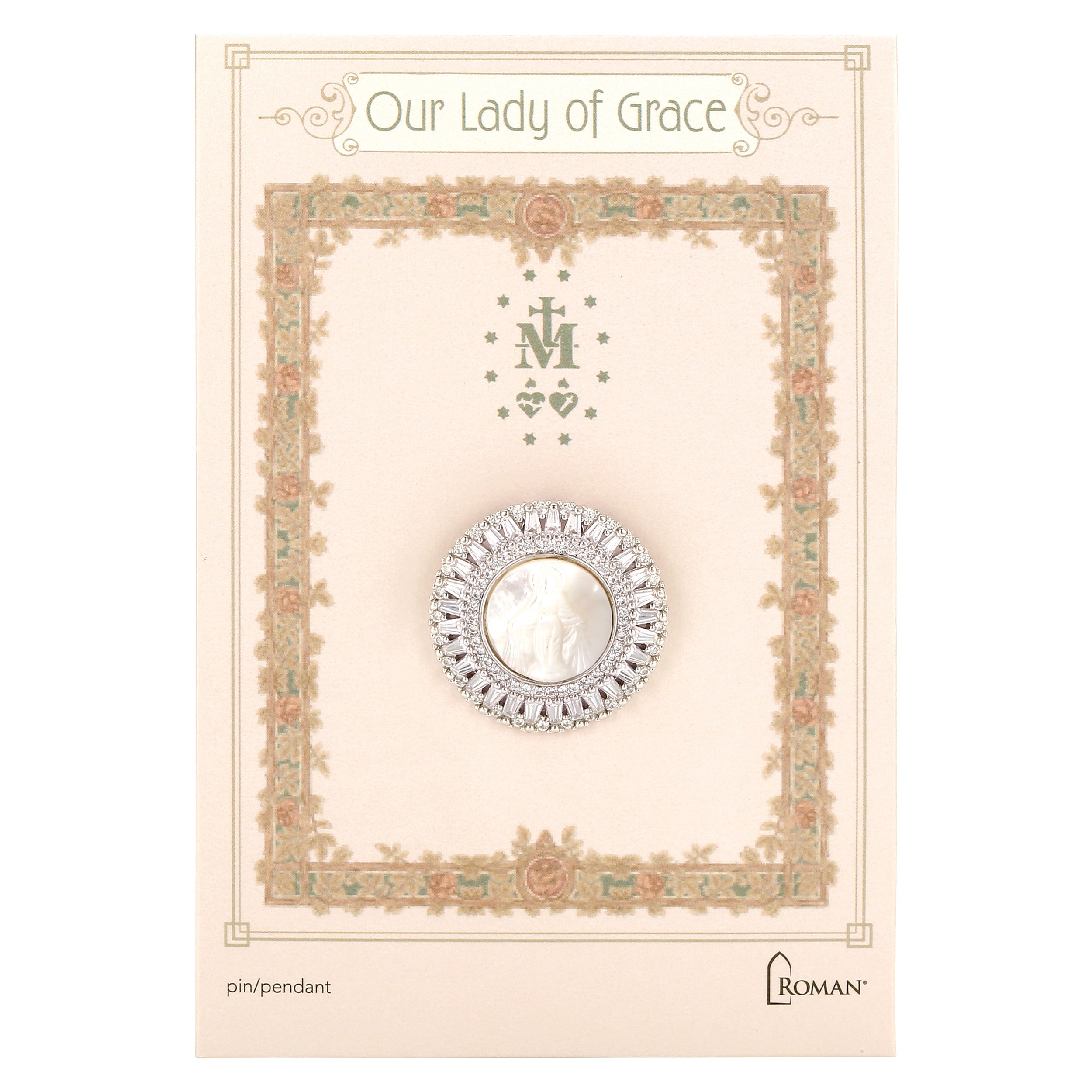Our Lady of Grace Round Pin & Pendant