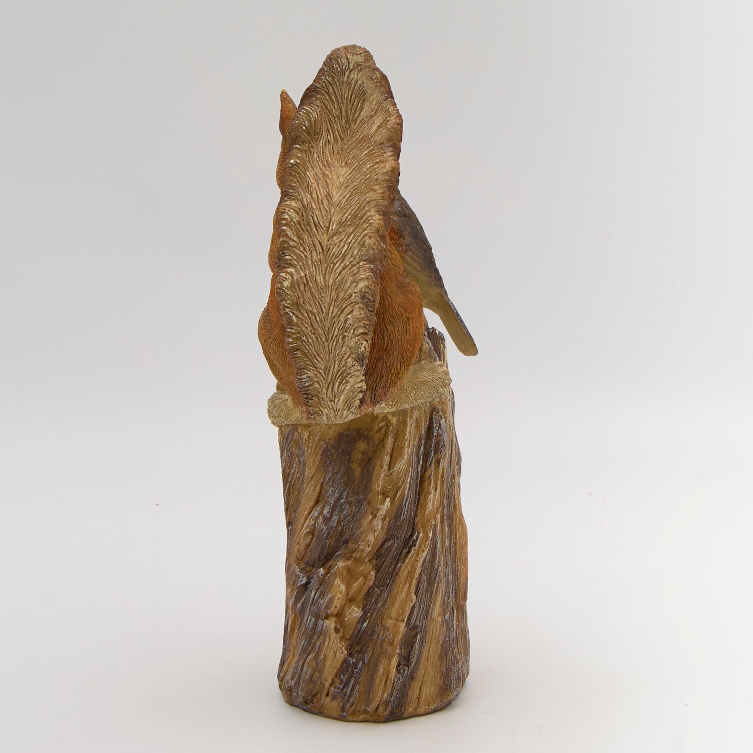 Squirrel & Bird on Tree Stump Garden Statue