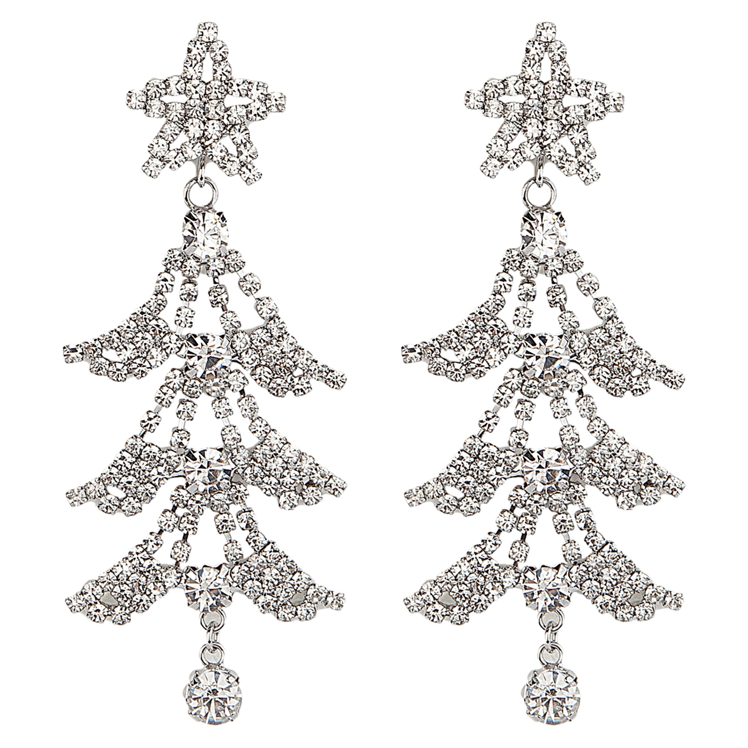 Twinkling Christmas Tree Dangle Earrings
