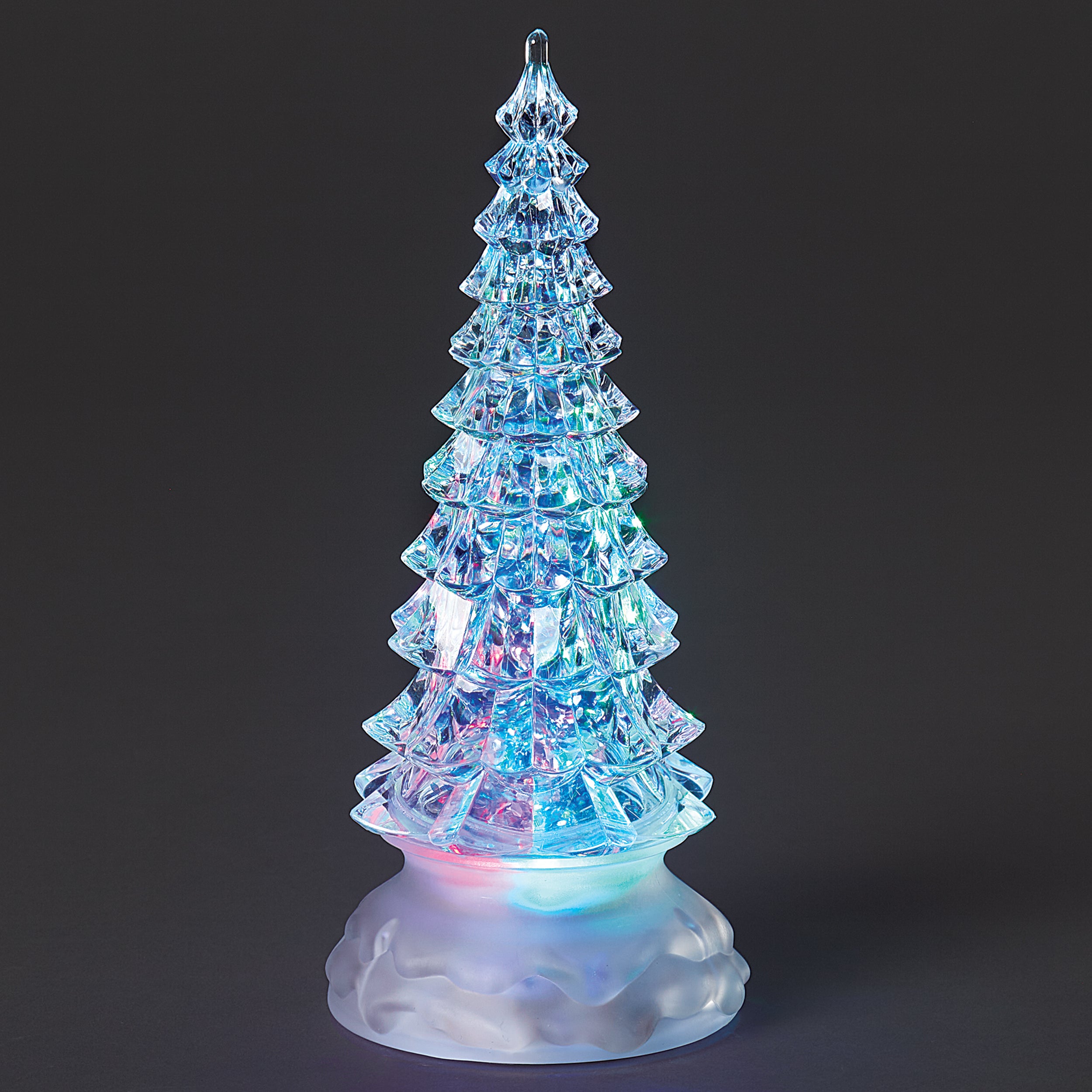 Confetti Lites Lighted Swirl Clear Faceted Tree with Multicolor Lights