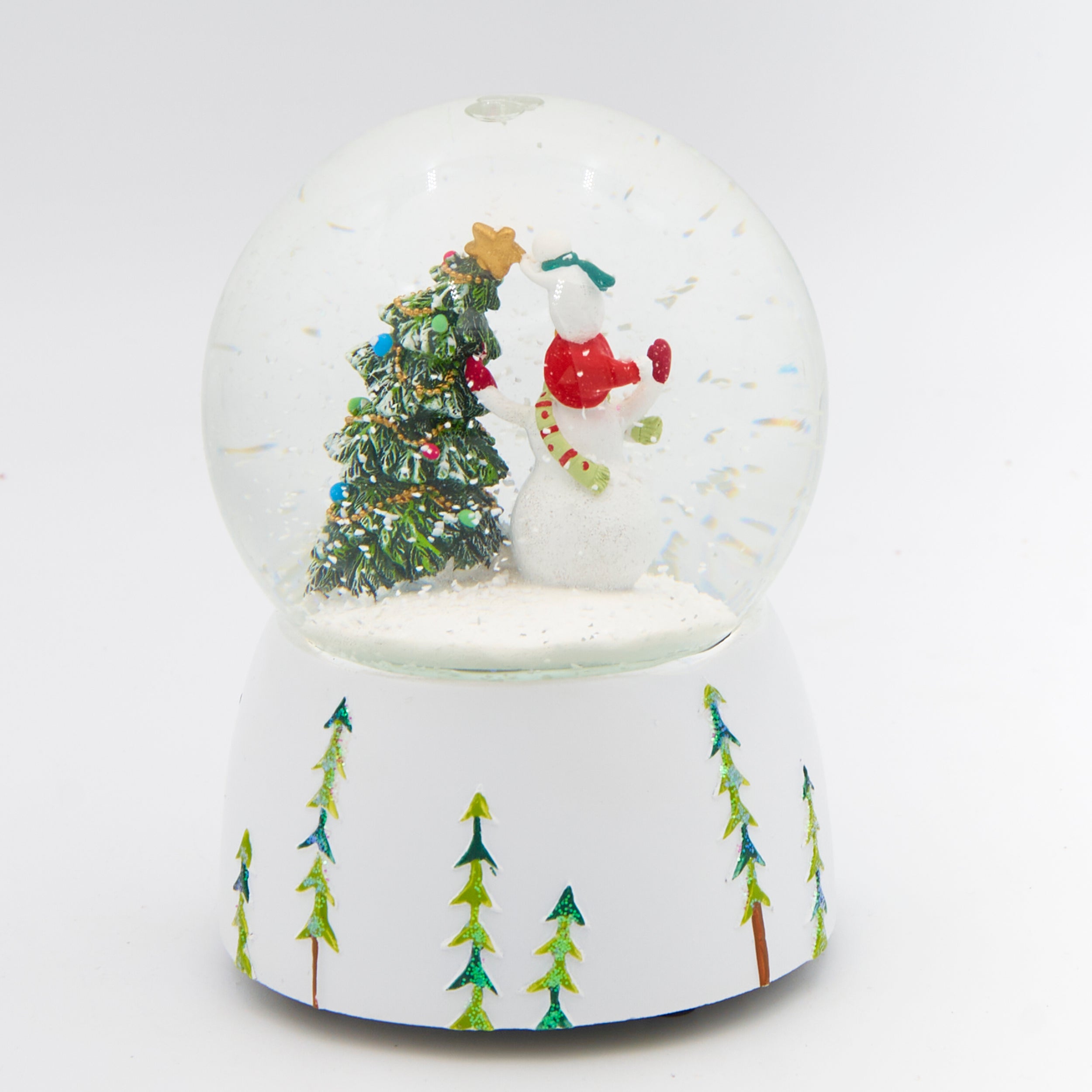 Glitterdome Musical Snowman with Child & Tree – "Holly Jolly Christmas" Tune