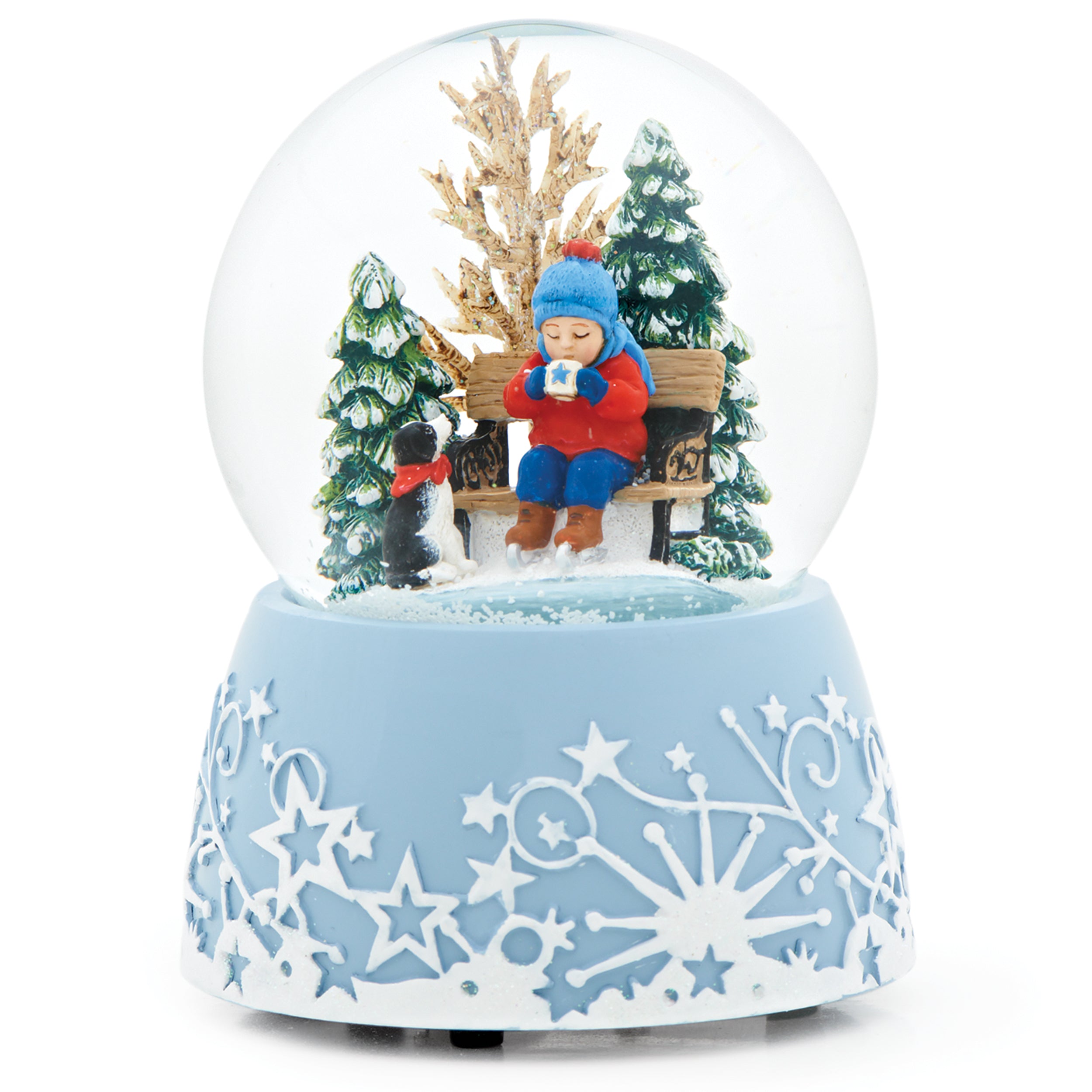 Glitterdome Musical Child Drinking Cocoa  – "Jingle Bells" Tune