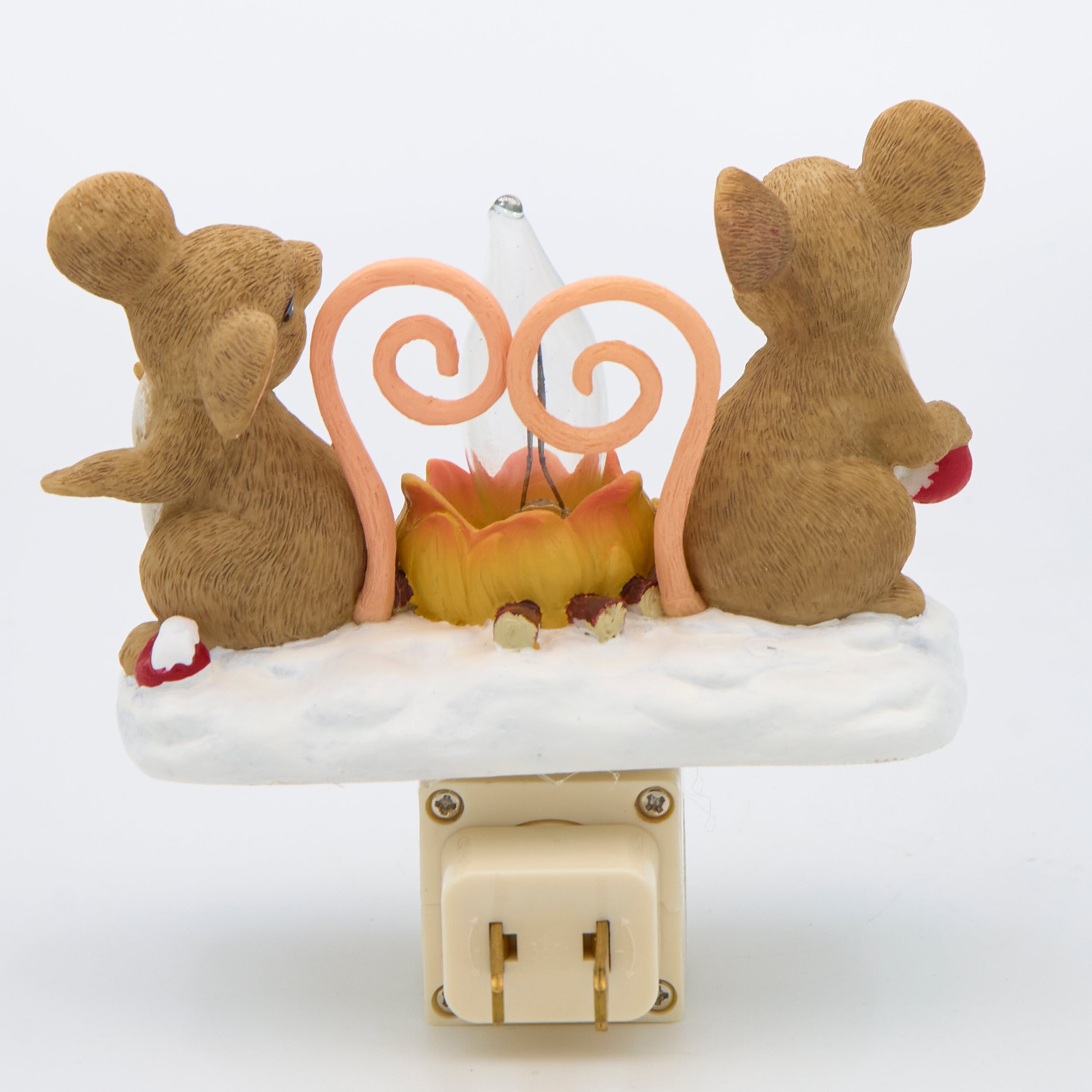 Charming Tails Mice Flicker Flame Campfire Night-Light