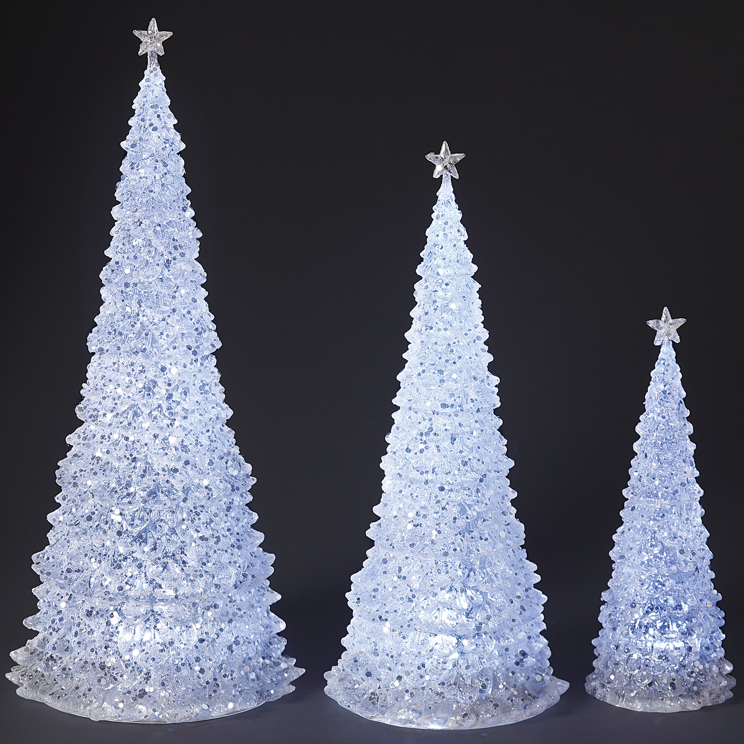 Lighted Glitter Tree Set