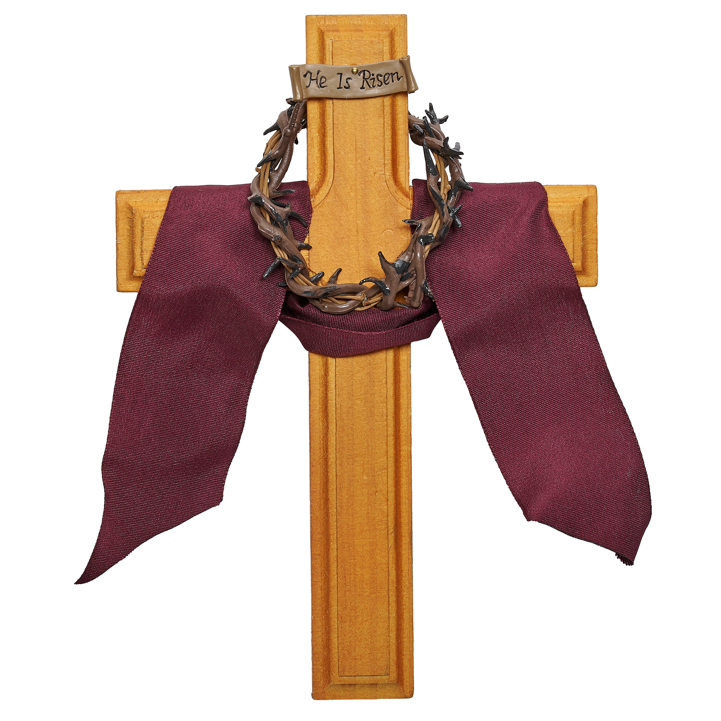 "He Is Risen" Crown of Thorns Wall Cross