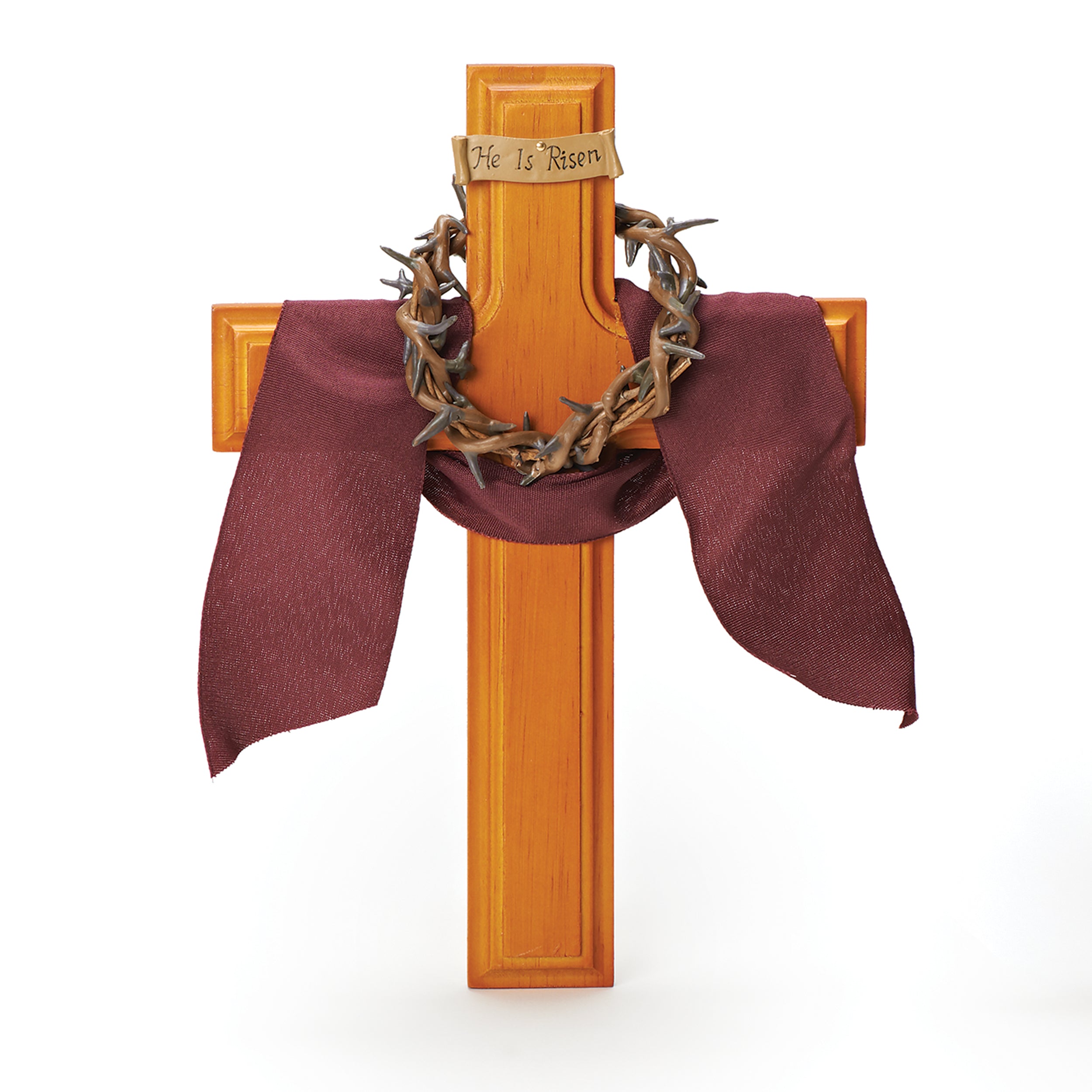 "He Is Risen" Crown of Thorns Wall Cross