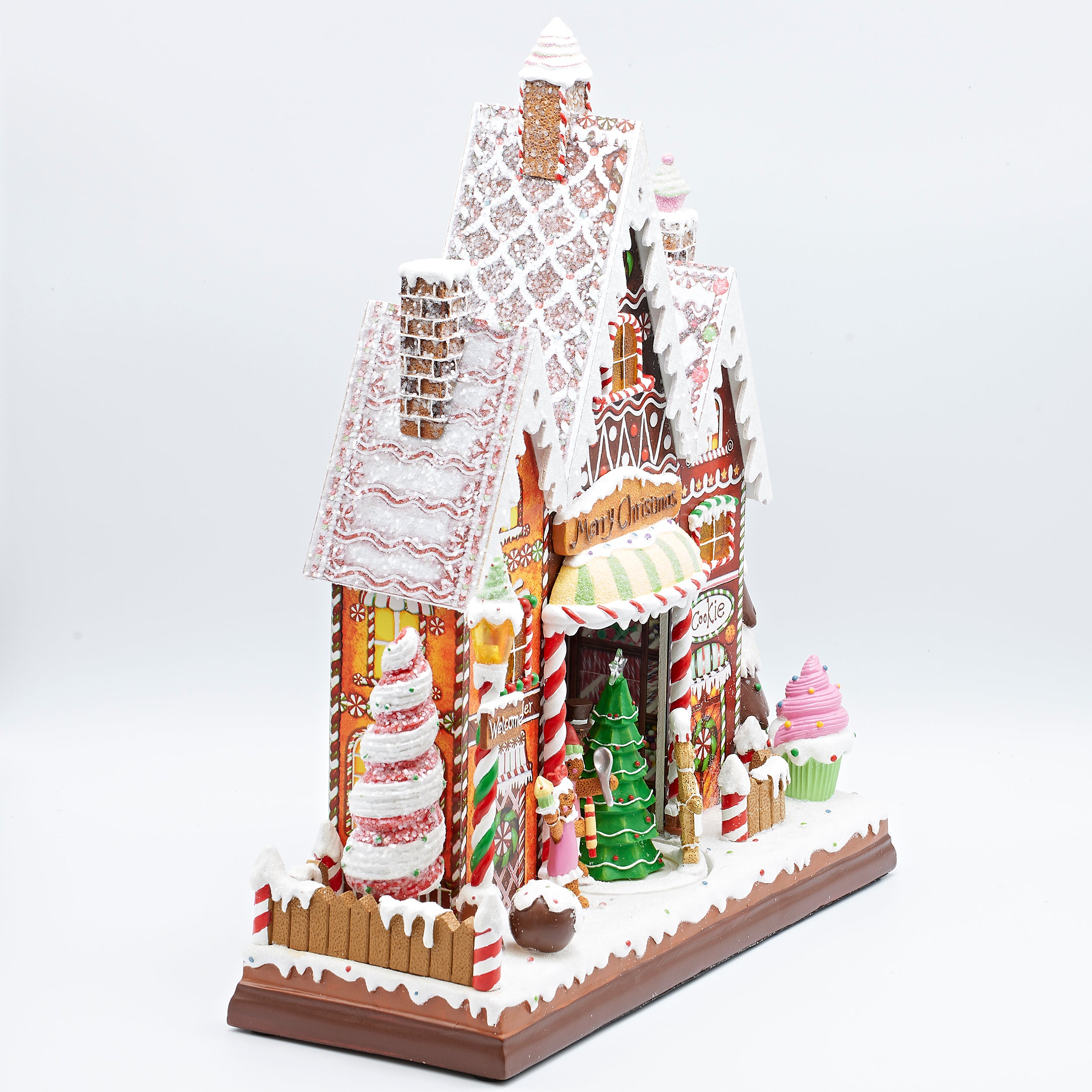 Amusements Lighted Musical Gingerbread Village Shops
