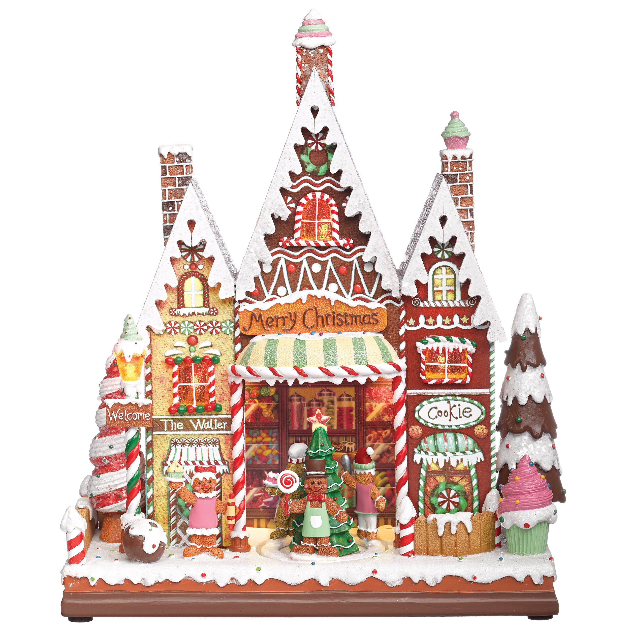 Amusements Lighted Musical Gingerbread Village Shops
