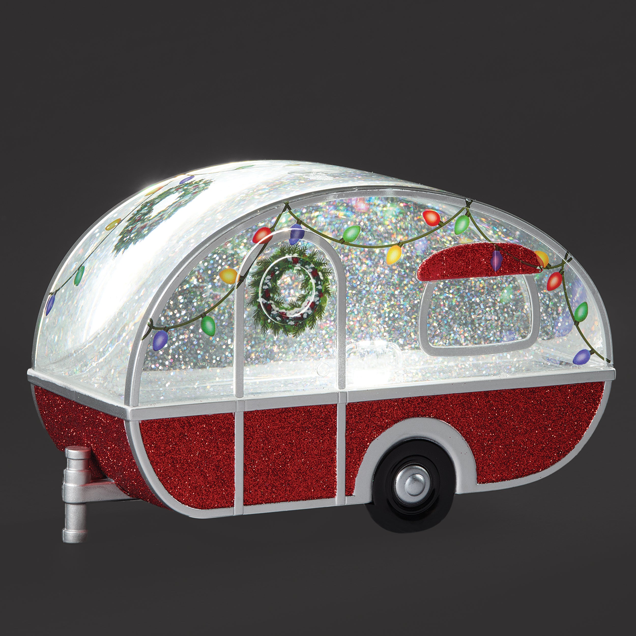 Confetti Lites Lighted Swirl Vintage Camper with Wreath