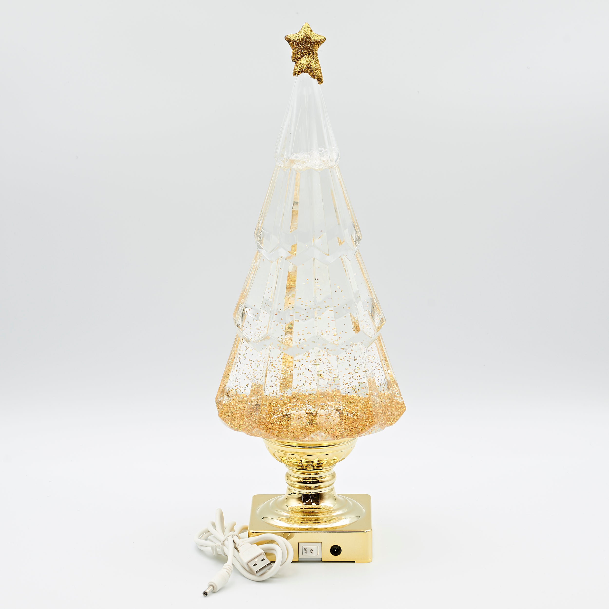 Confetti Lites Lighted Swirl Tree with Gold Glitter