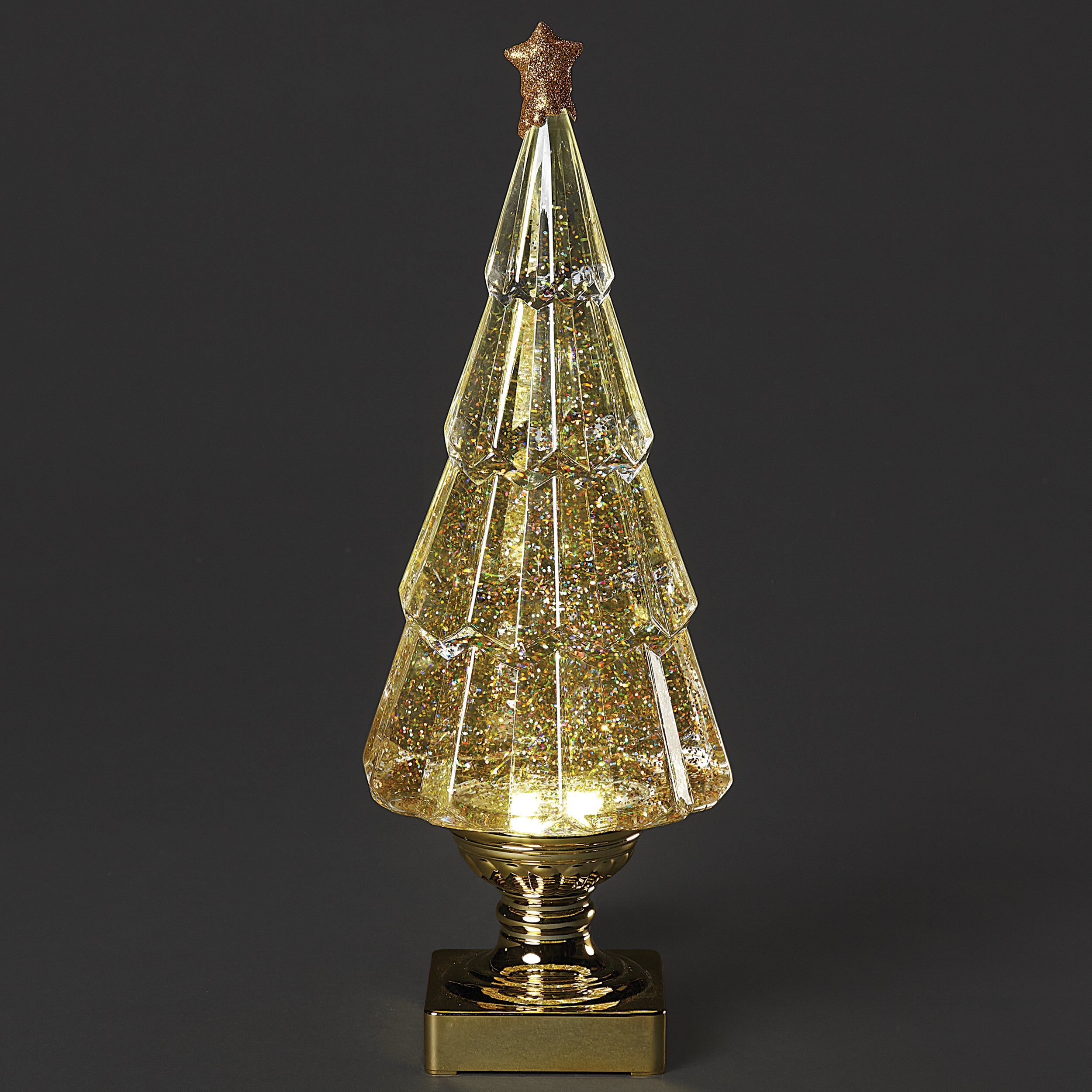 Confetti Lites Lighted Swirl Tree with Gold Glitter