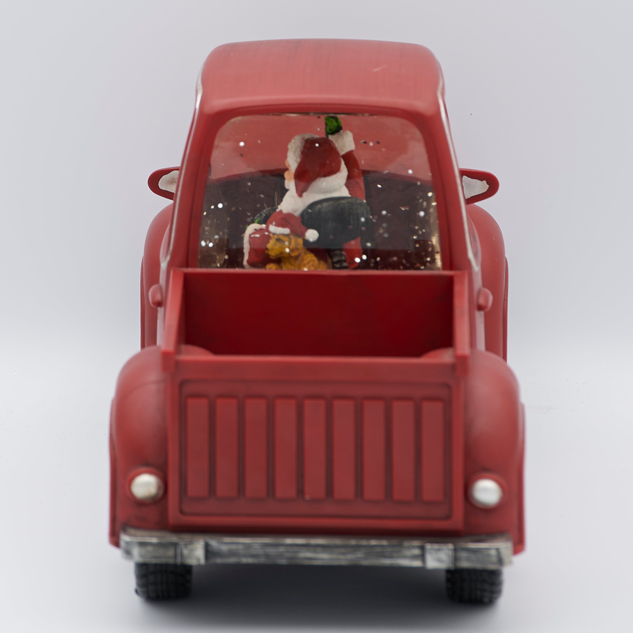 Confetti Lites Lighted Swirl Vintage Red Truck with Santa & Puppy