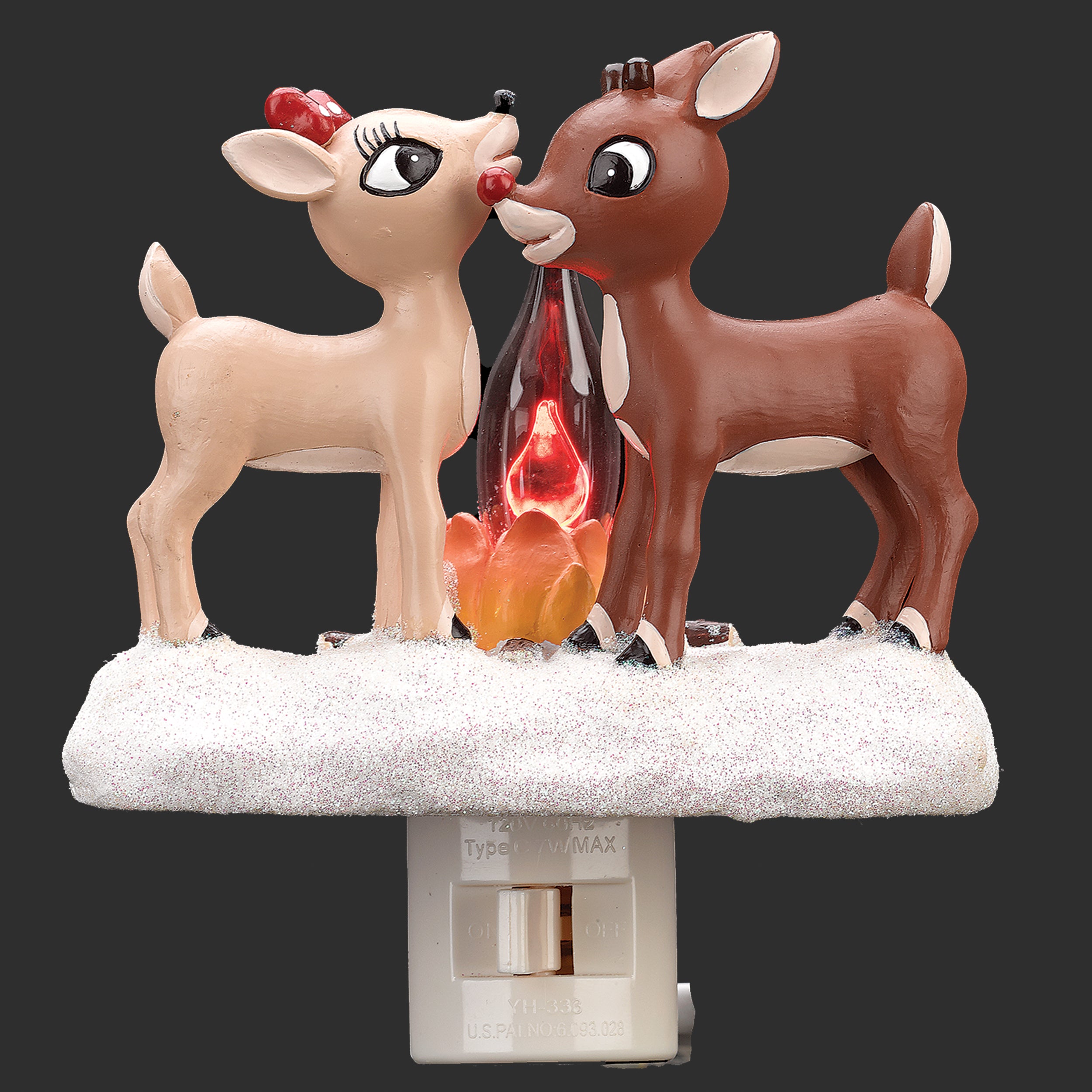 Rudolph & Clarice by a Flickering Campfire Night-Light