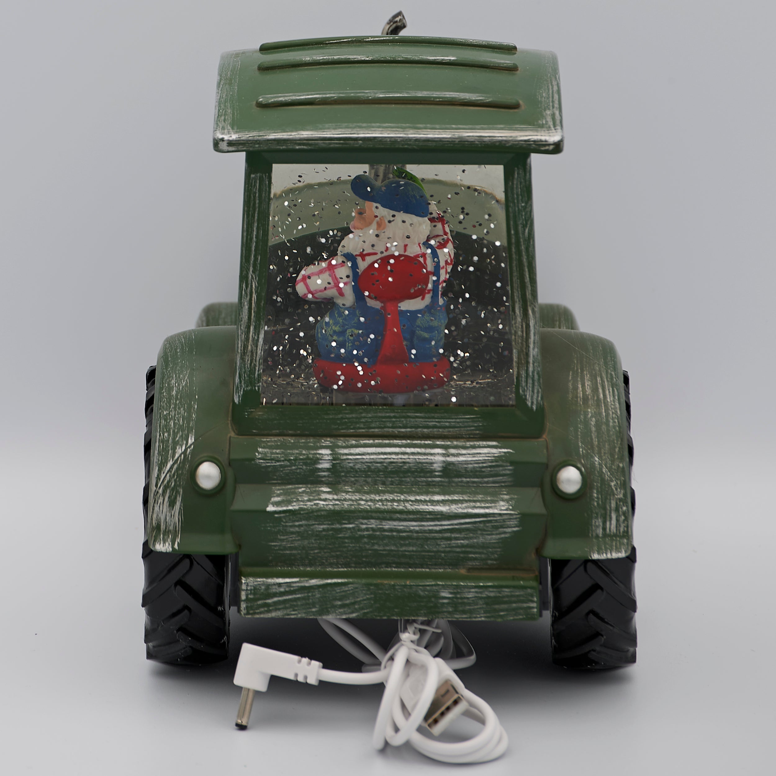 Confetti Lites Lighted Swirl Tractor with Farmer Santa