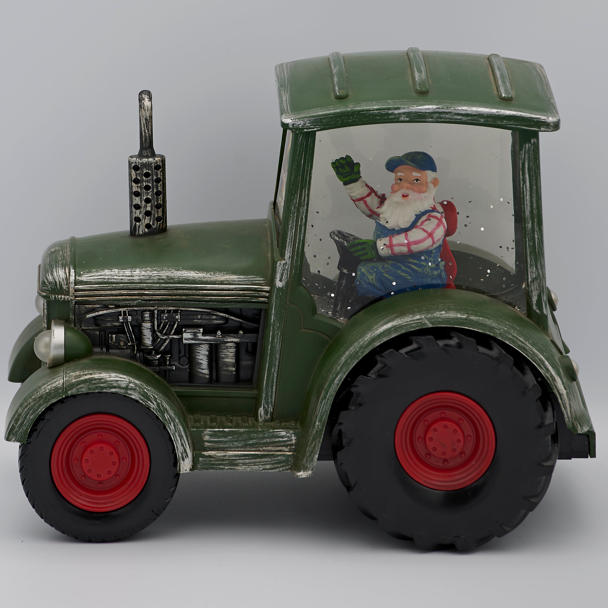 Confetti Lites Lighted Swirl Tractor with Farmer Santa