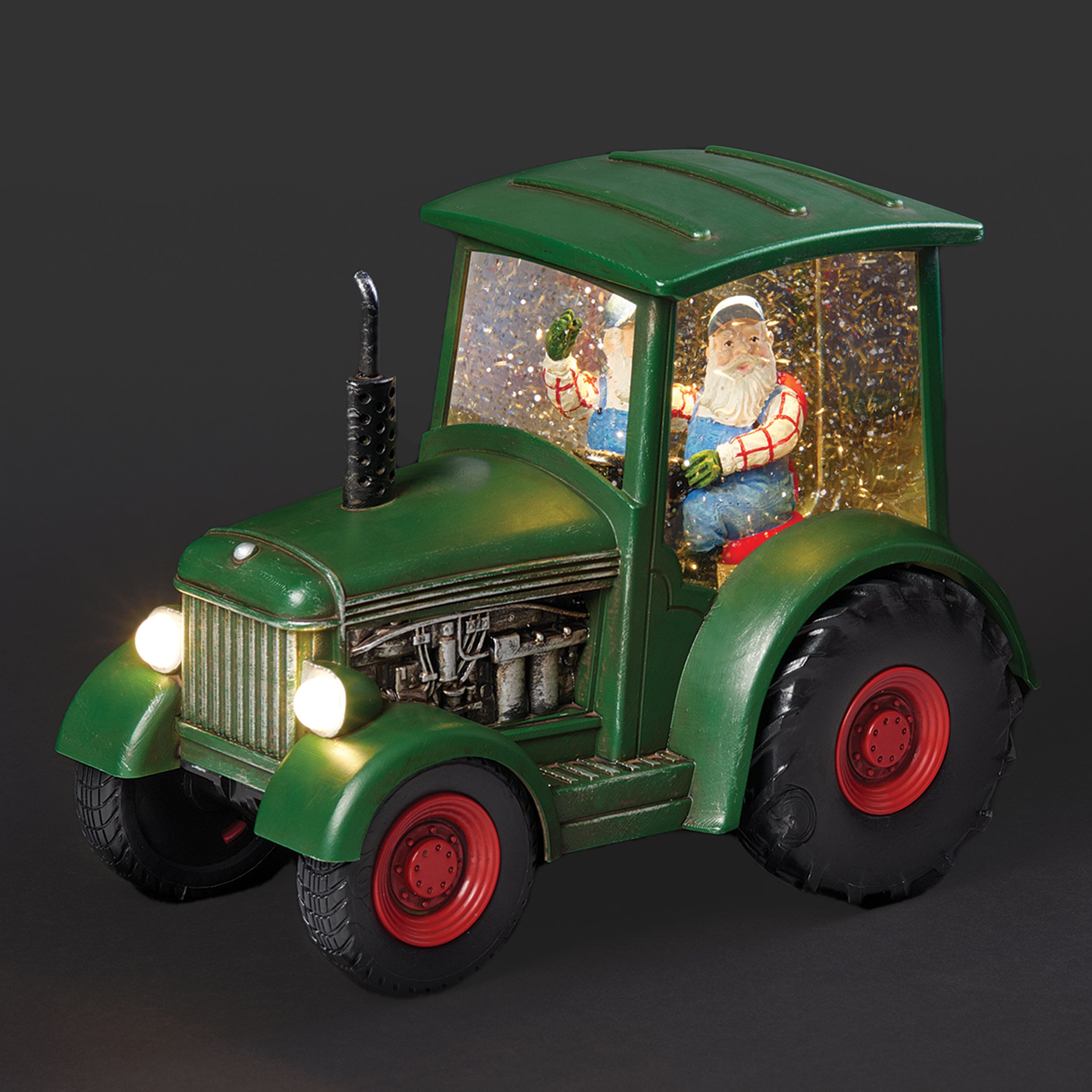 Confetti Lites Lighted Swirl Tractor with Farmer Santa