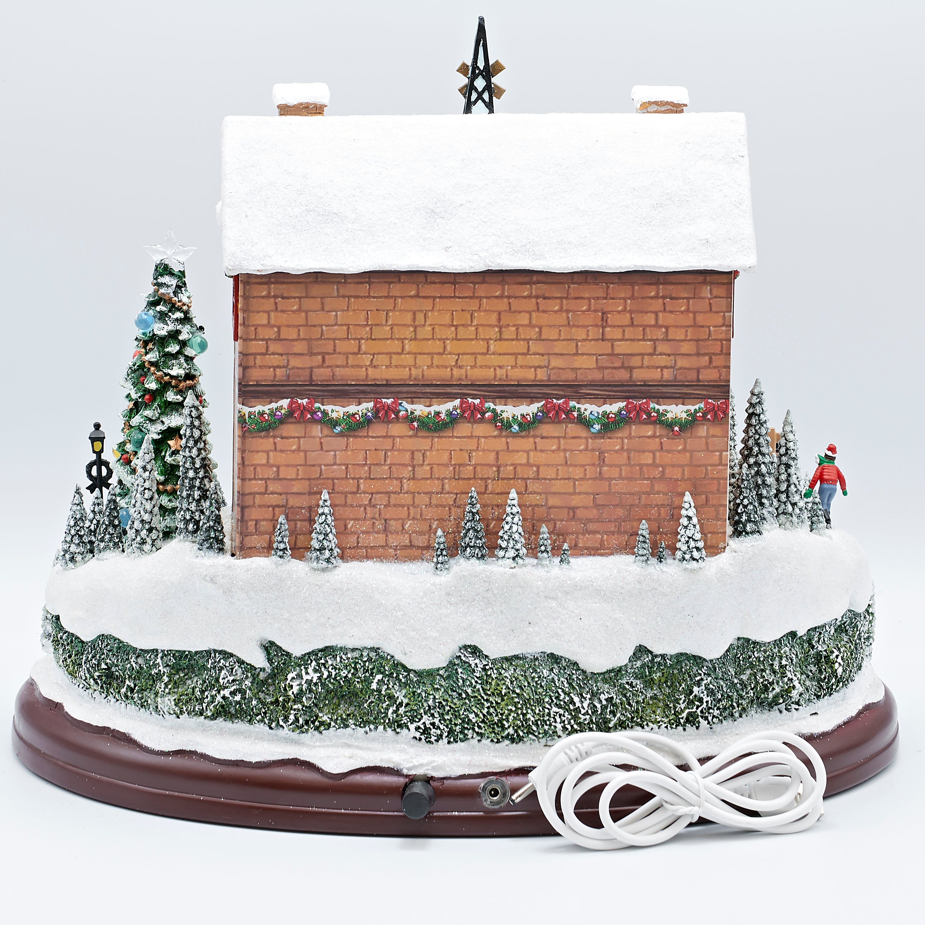 Amusements North Pole Train Depot Lighted Musical Rotating Train & Skating Scene