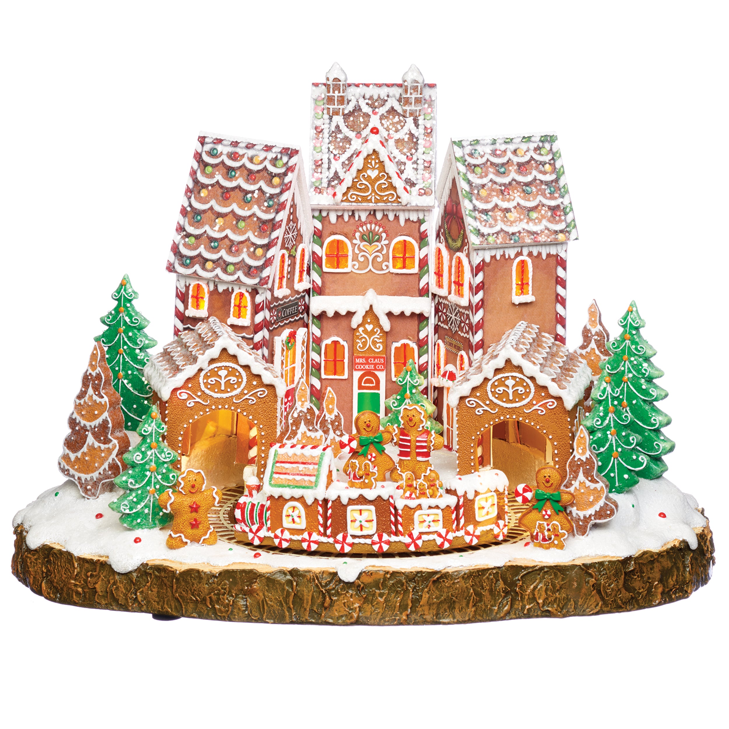 Amusements Lighted Musical Gingerbread Village with Rotating Train