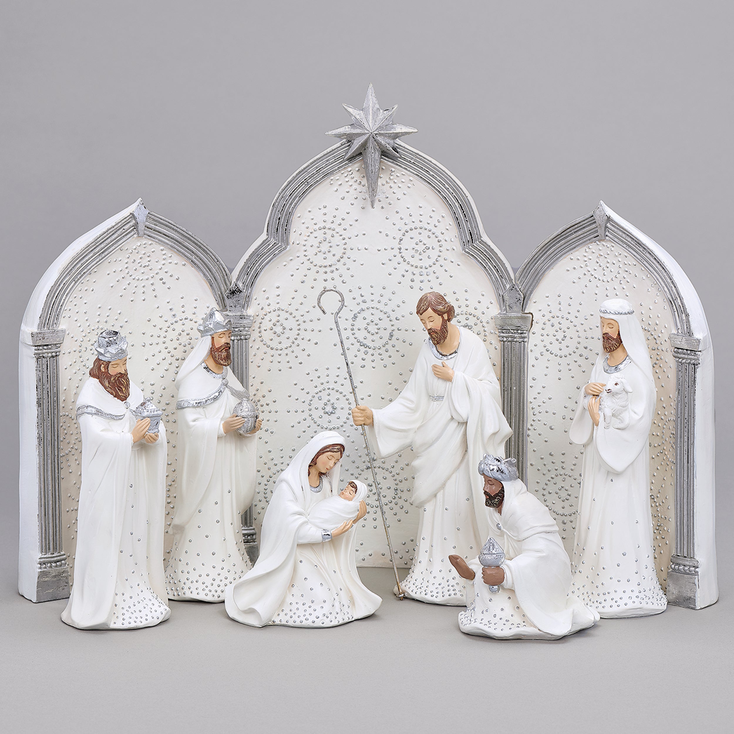 Starburst Nativity Set with Triptych Backdrop
