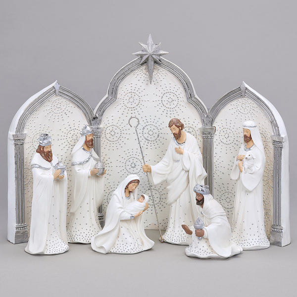Starburst Nativity Set with Triptych Backdrop
