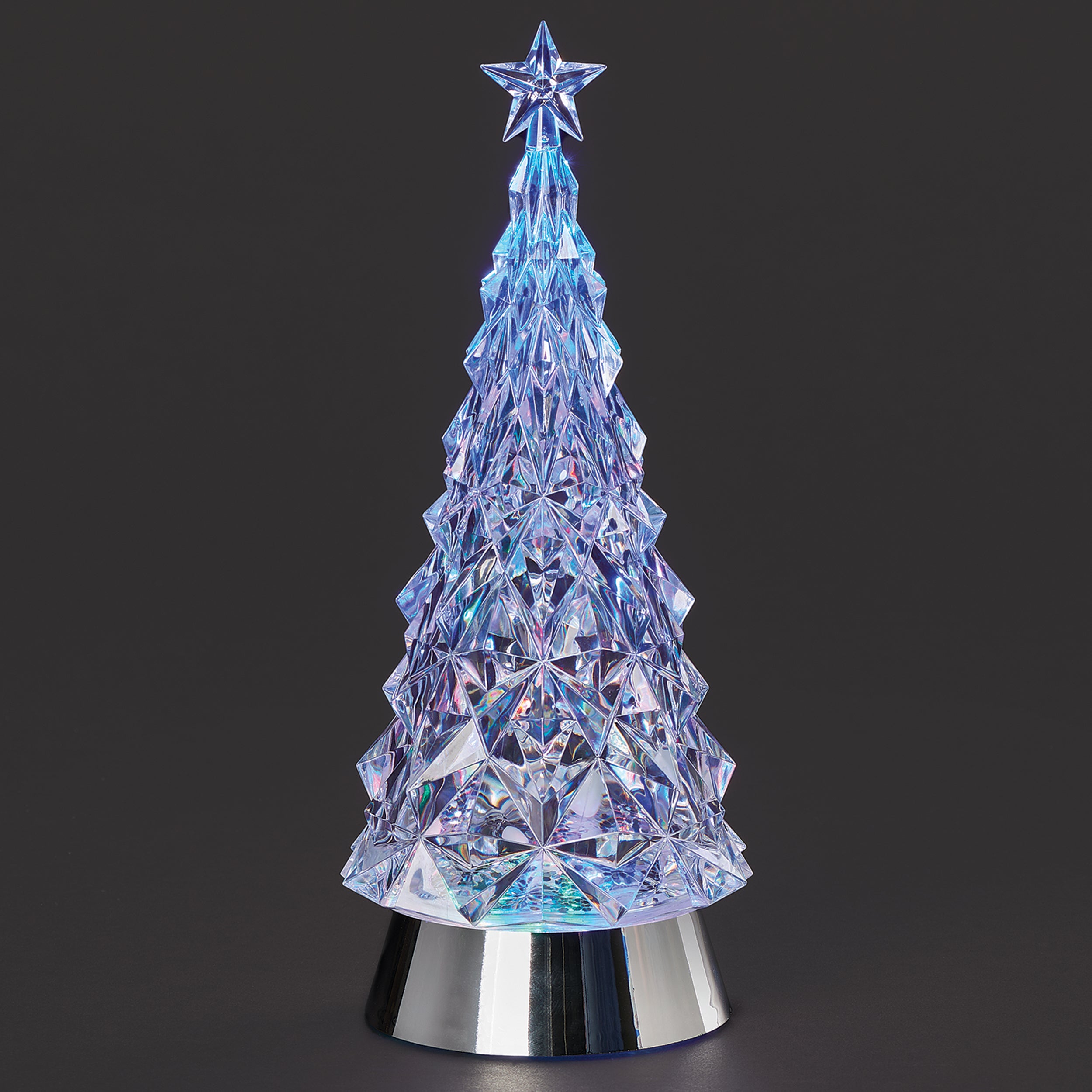 Confetti Lites Lighted Swirl Tree with Multi Colored Lights and Silver Base