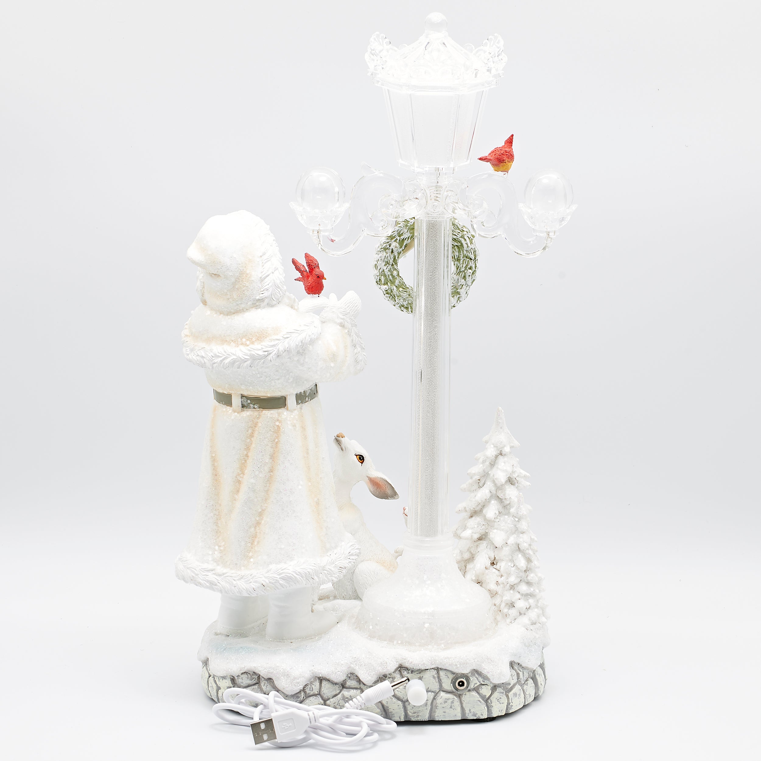 Amusements Lighted Musical Santa with Animals Lamppost