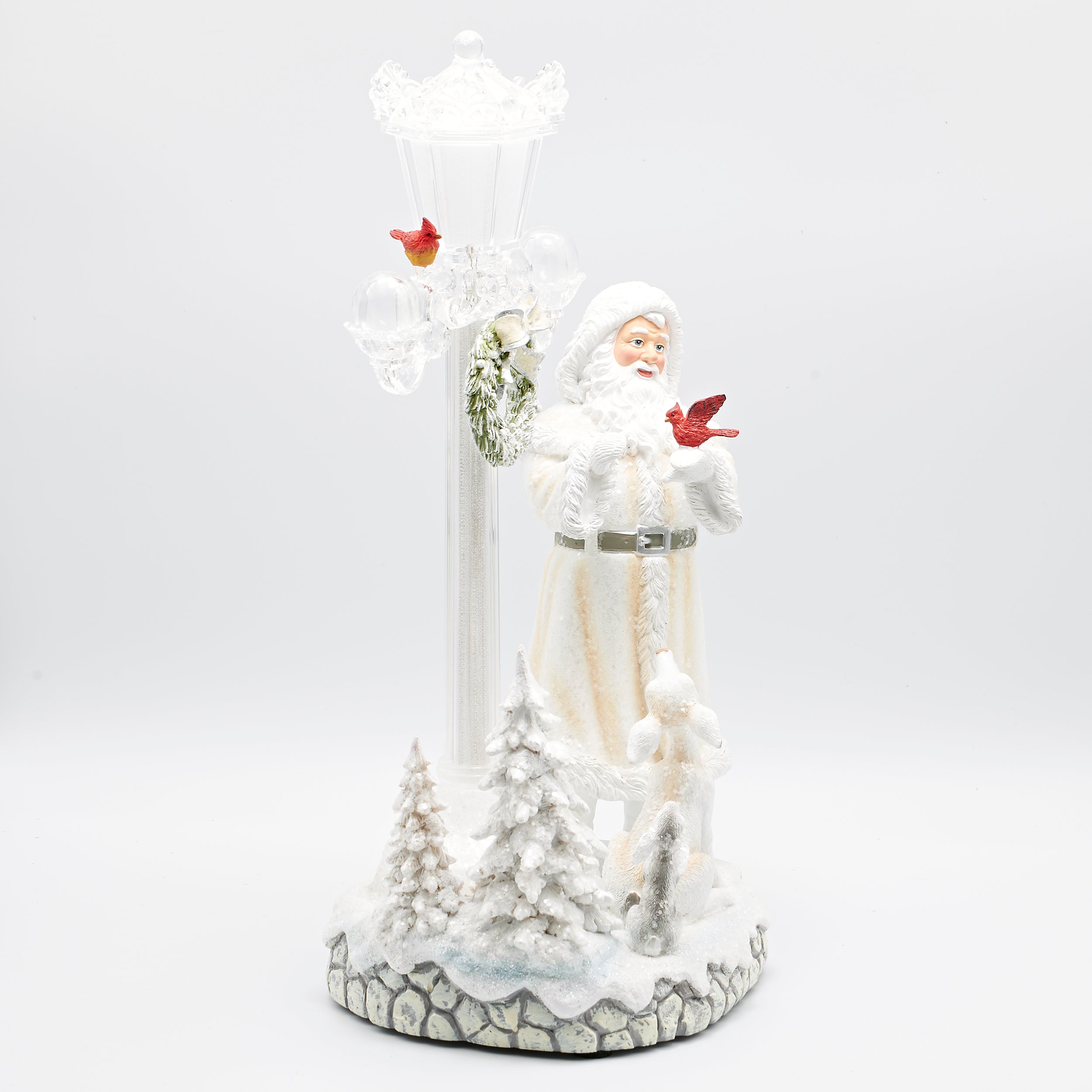 Amusements Lighted Musical Santa with Animals Lamppost