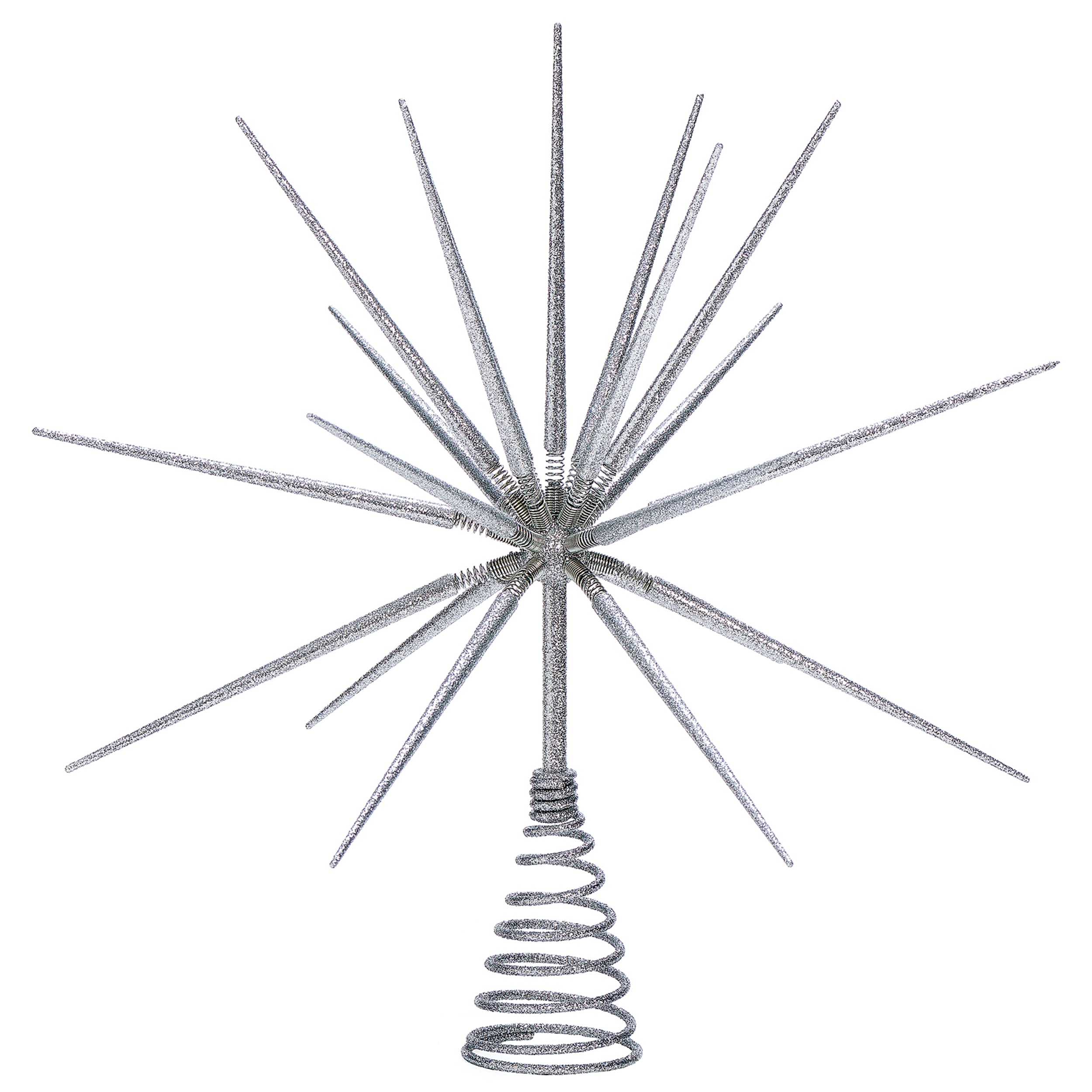 Silver Burst Treetopper with Spikes on Spring