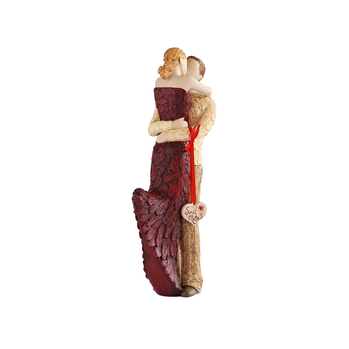 Opposite side view of Soulmates figure showing the couple in a loving embrace