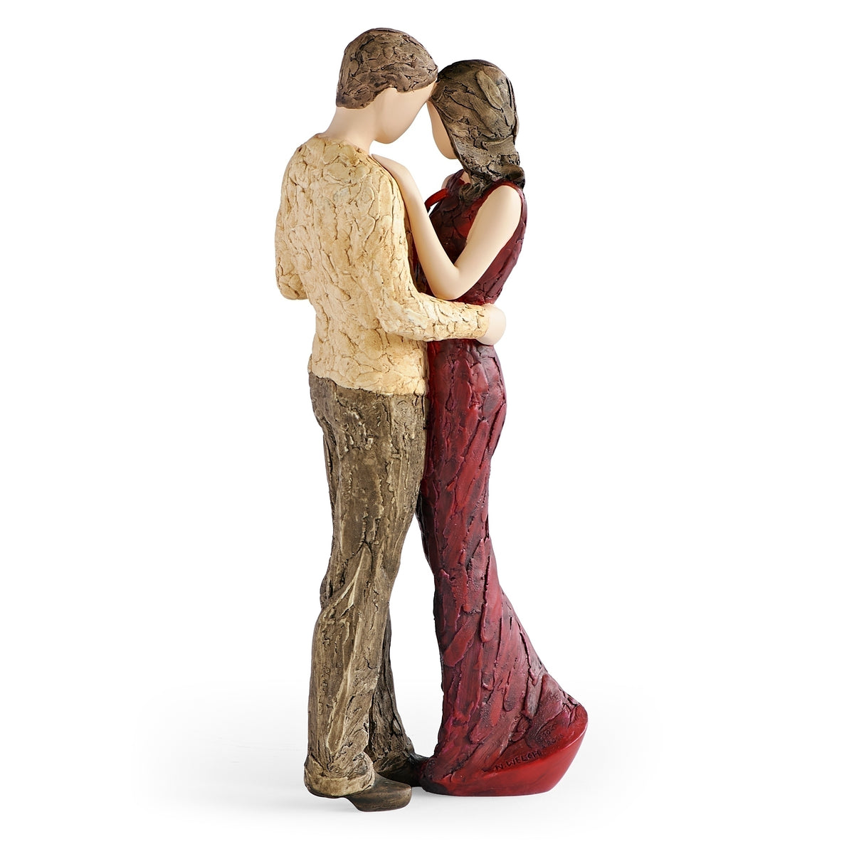 Front angled view of Happy Anniversary figure showing the couple embracing in a loving anniversary pose