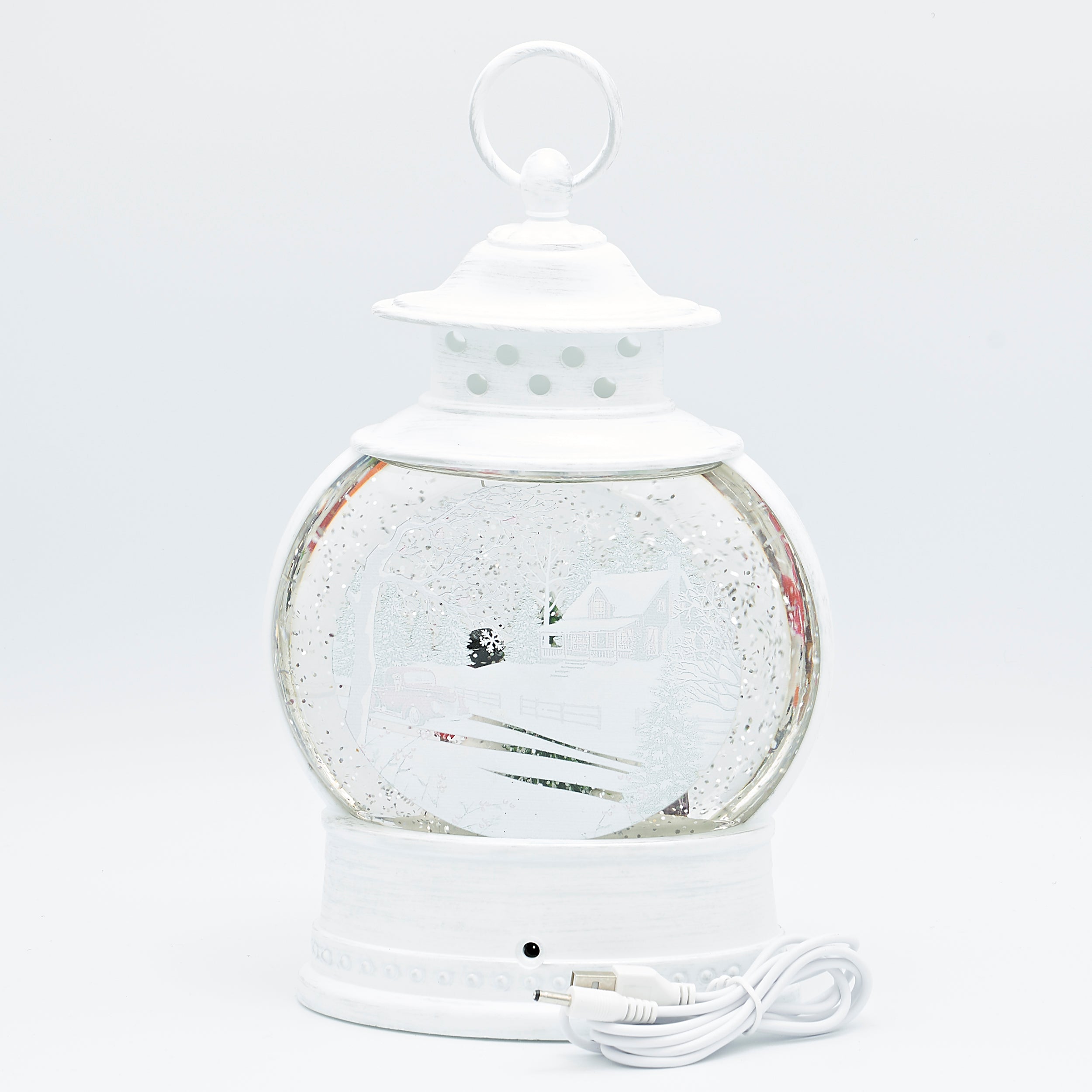 Confetti Lites Lighted Swirl Lantern with Snowman Family Christmas Scene