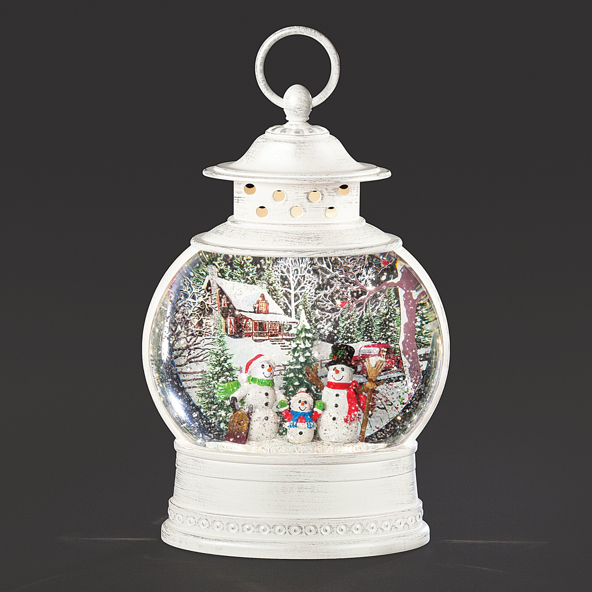 Confetti Lites Lighted Swirl Lantern with Snowman Family Christmas Scene
