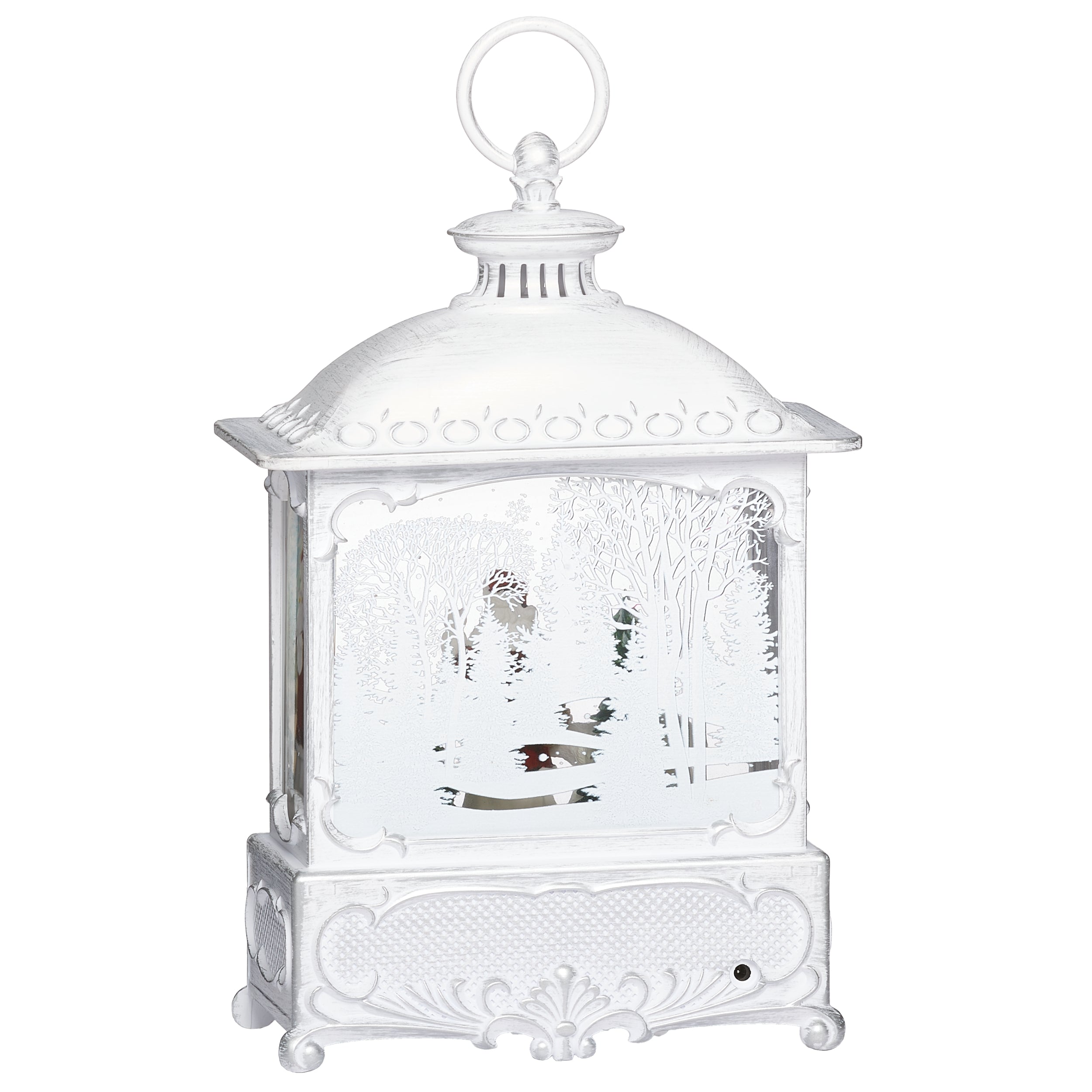 Decorative white lantern on white background.