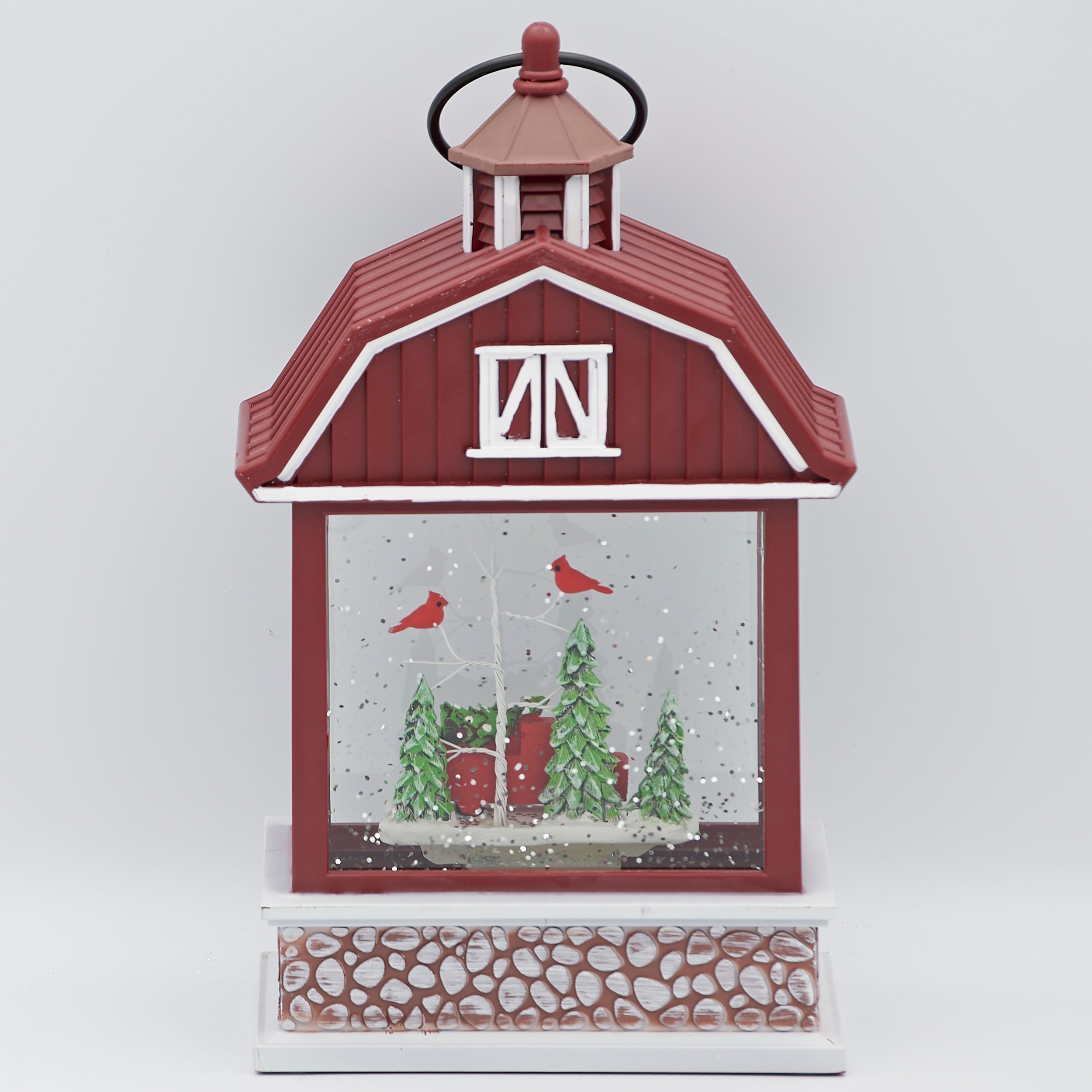 Confetti Lites Lighted Swirl Barn with Red Truck & Cardinals