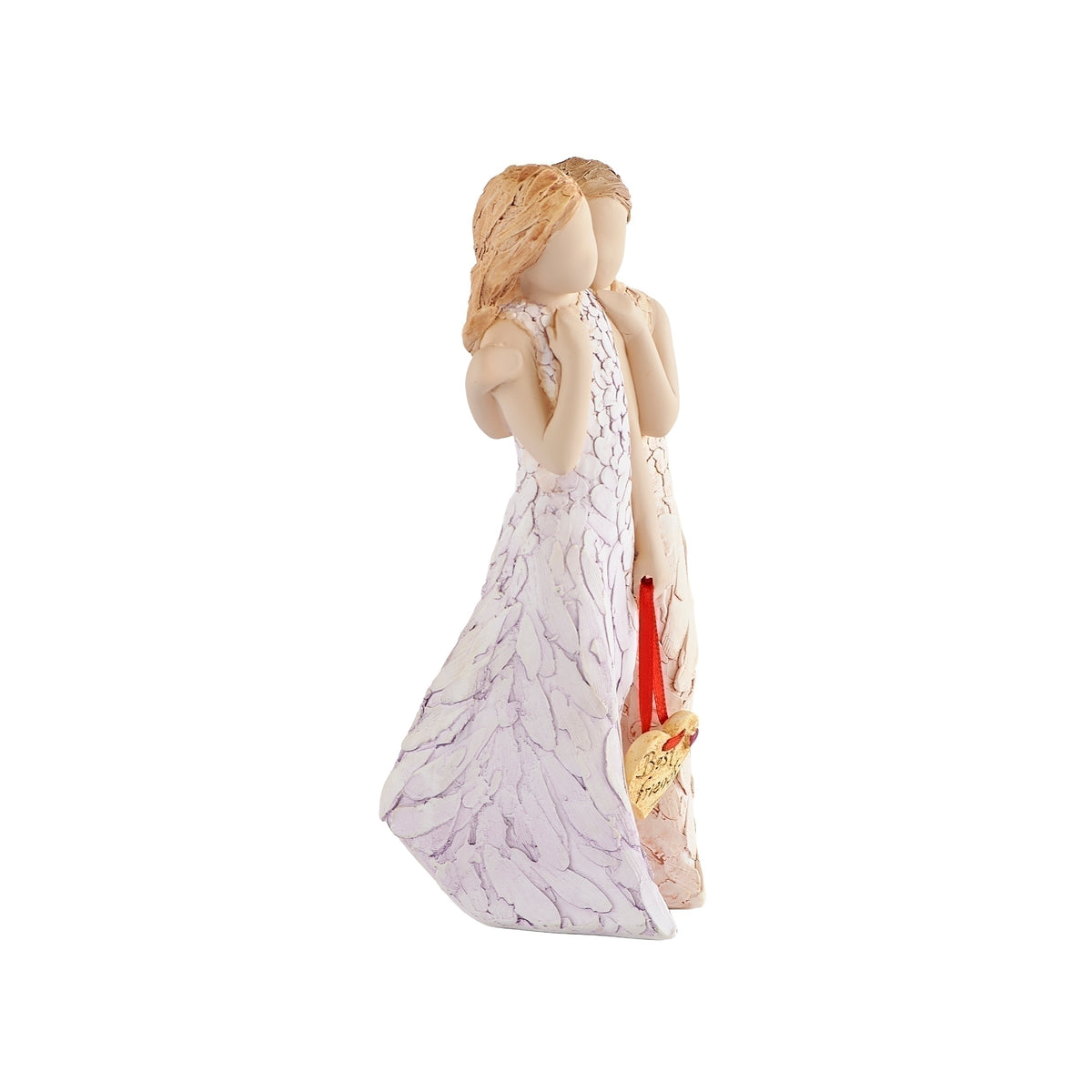 Side view of Best Friends figure showing the women standing together with the hanging friendship ornament