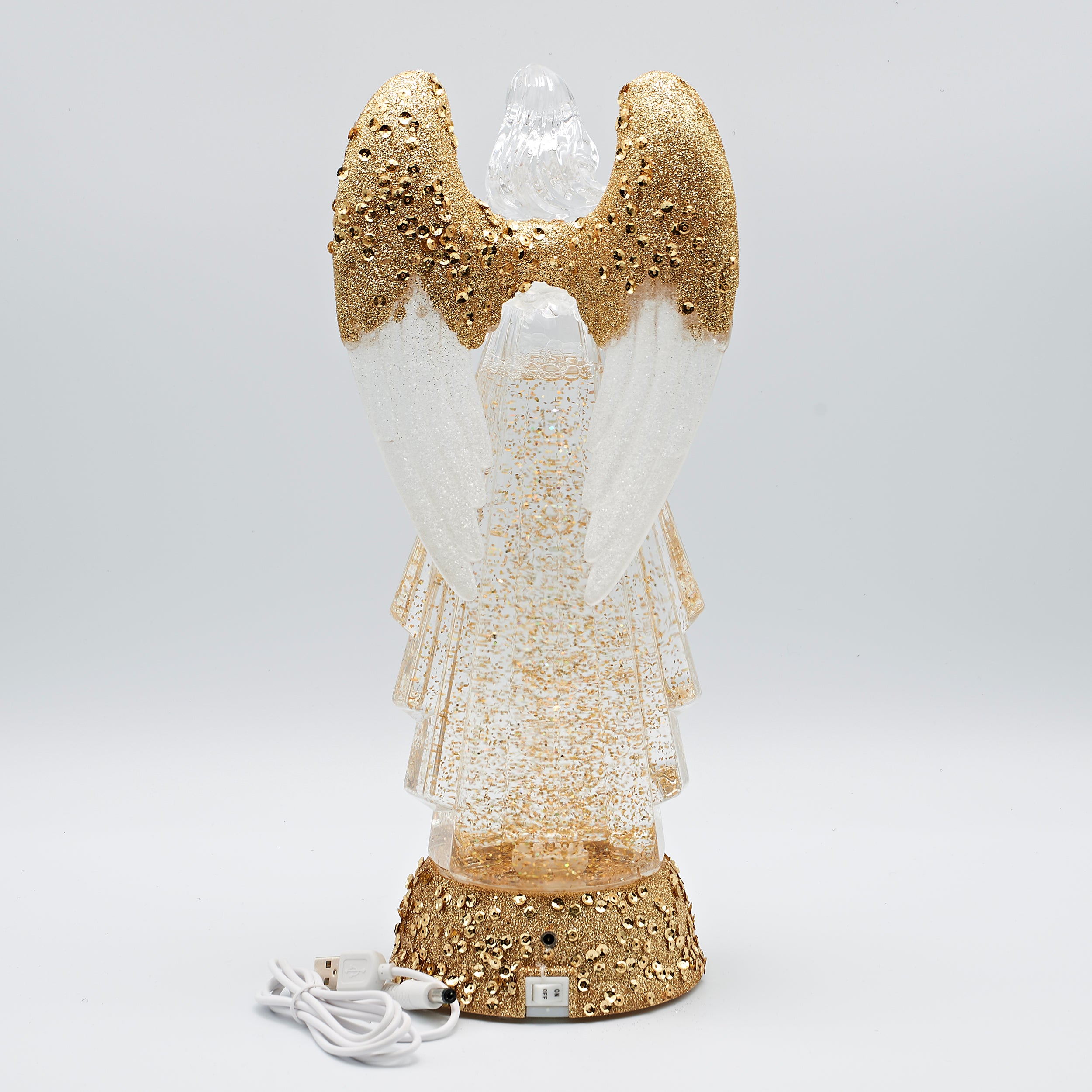 Confetti Lites Lighted Swirl Angel with Gold Glitter