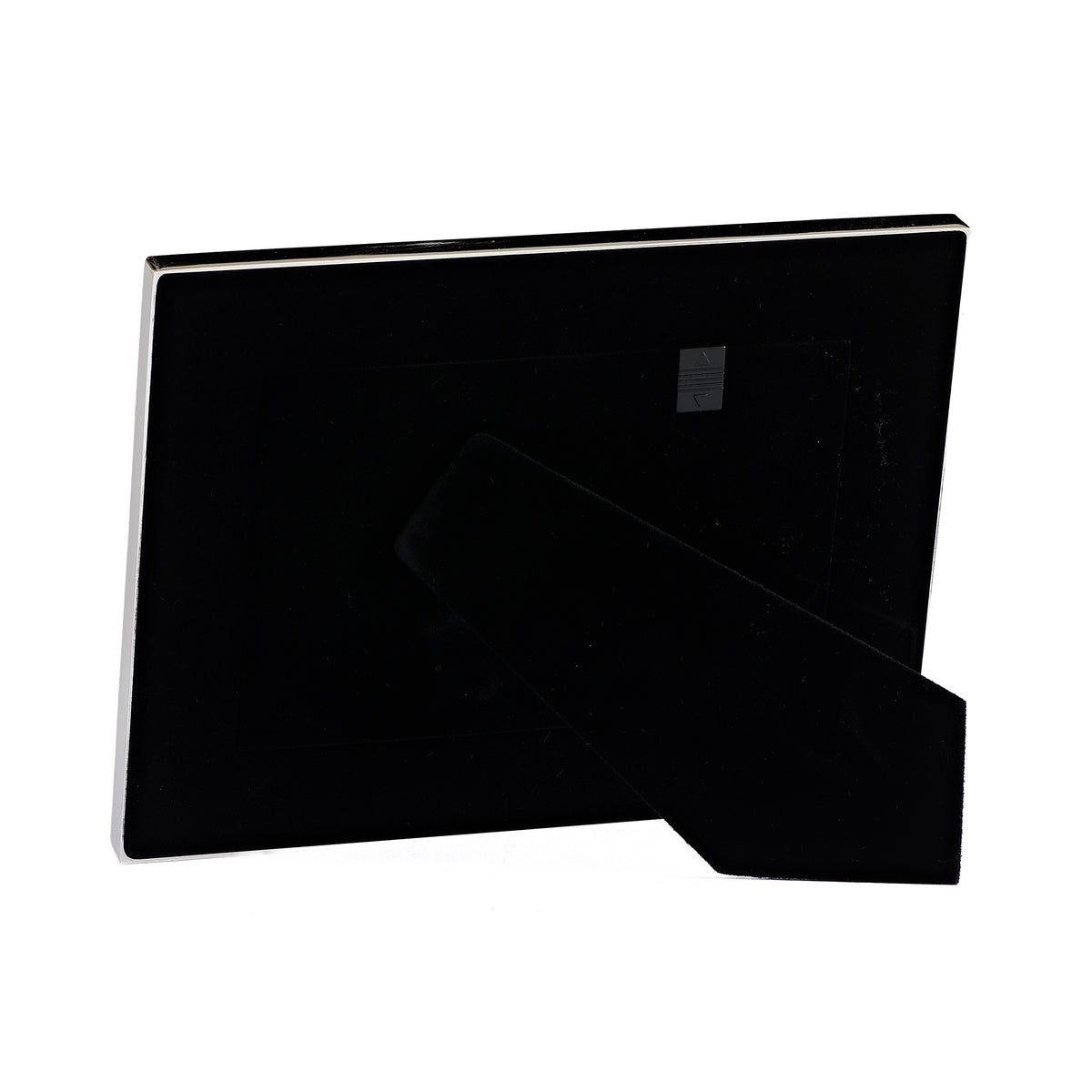 Back view of Caroline Collection Butterfly Picture Frame showing the black backing and easel stand