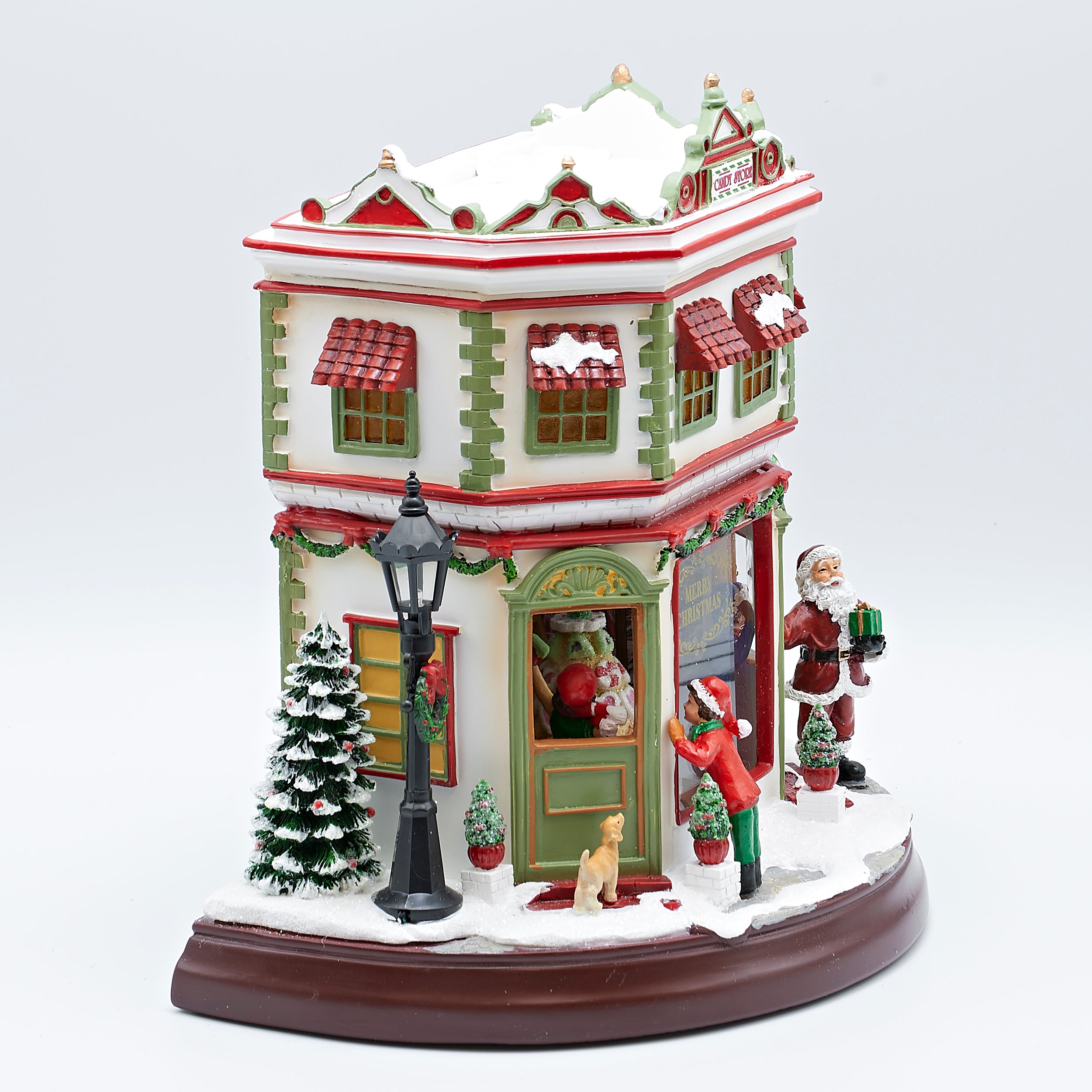 Amusements Christmas Village Musical Bakery & Candy Store with Rotating Cake
